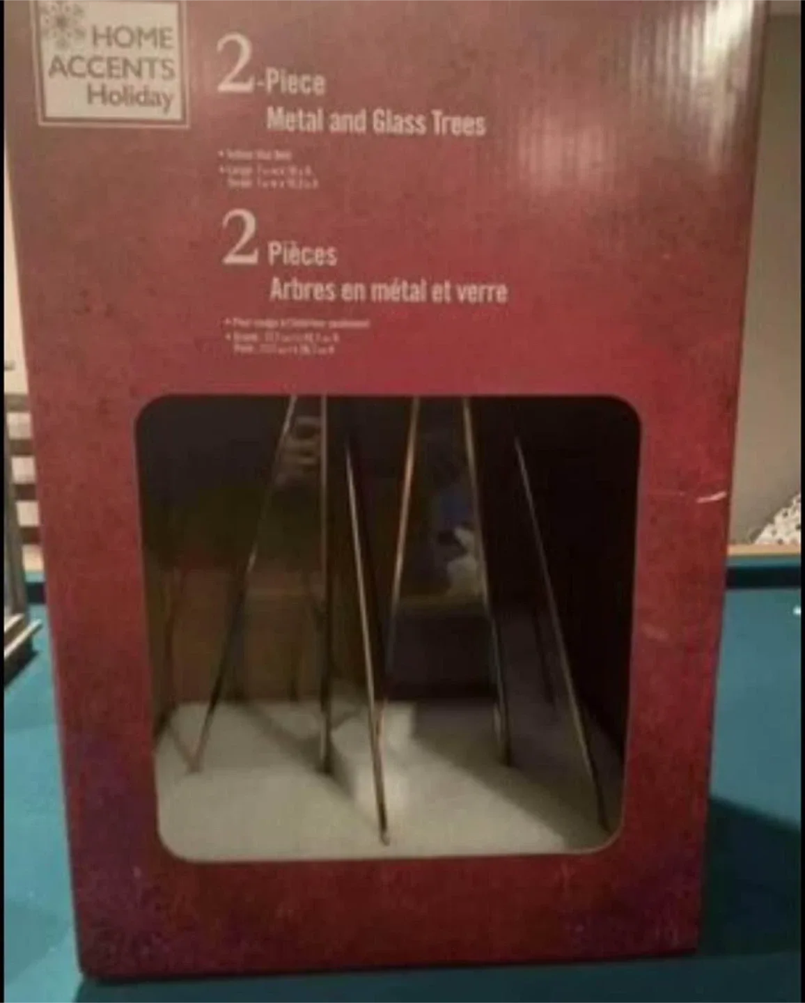 NEW IN BOX Home Accents Holiday Metal & Glass Trees (2-Pack) image indicator(2)