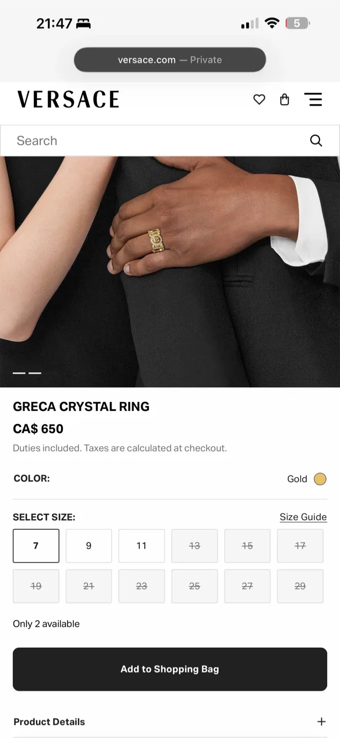 Versace Medusa Ring - Gold image indicator(4)