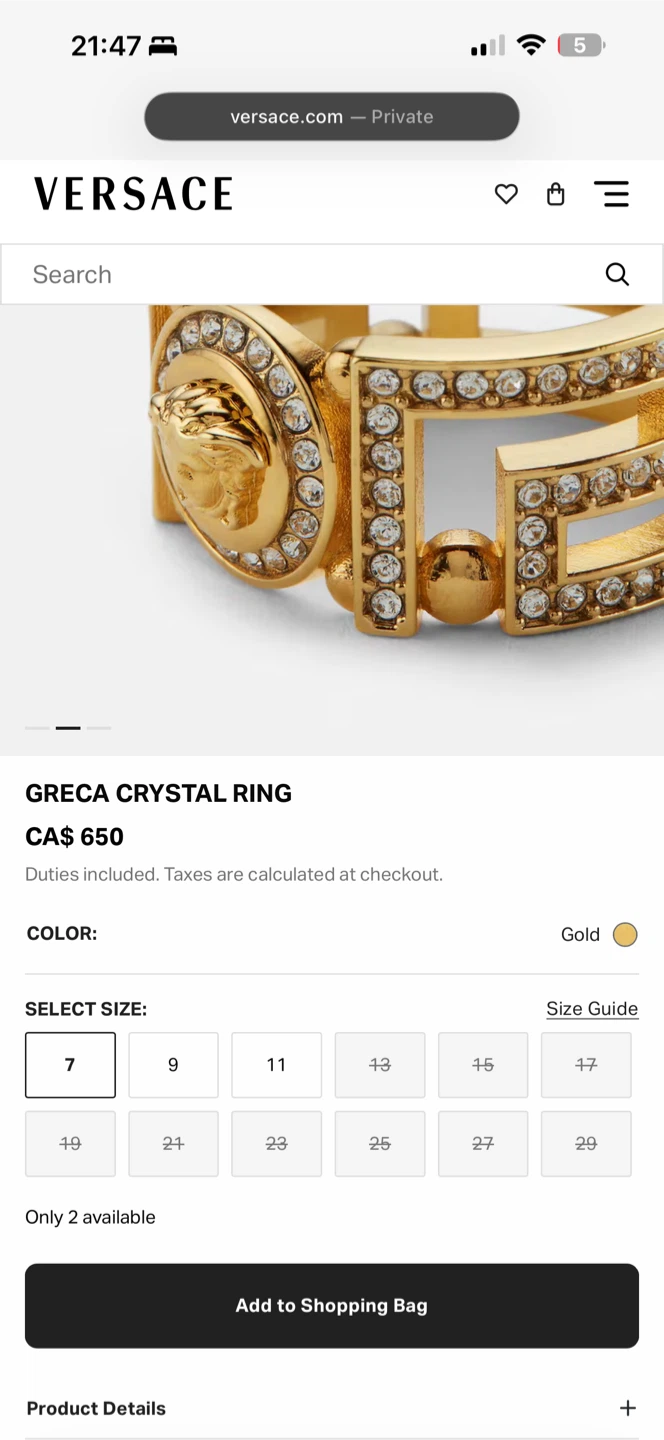 Versace Medusa Ring - Gold - photo 3