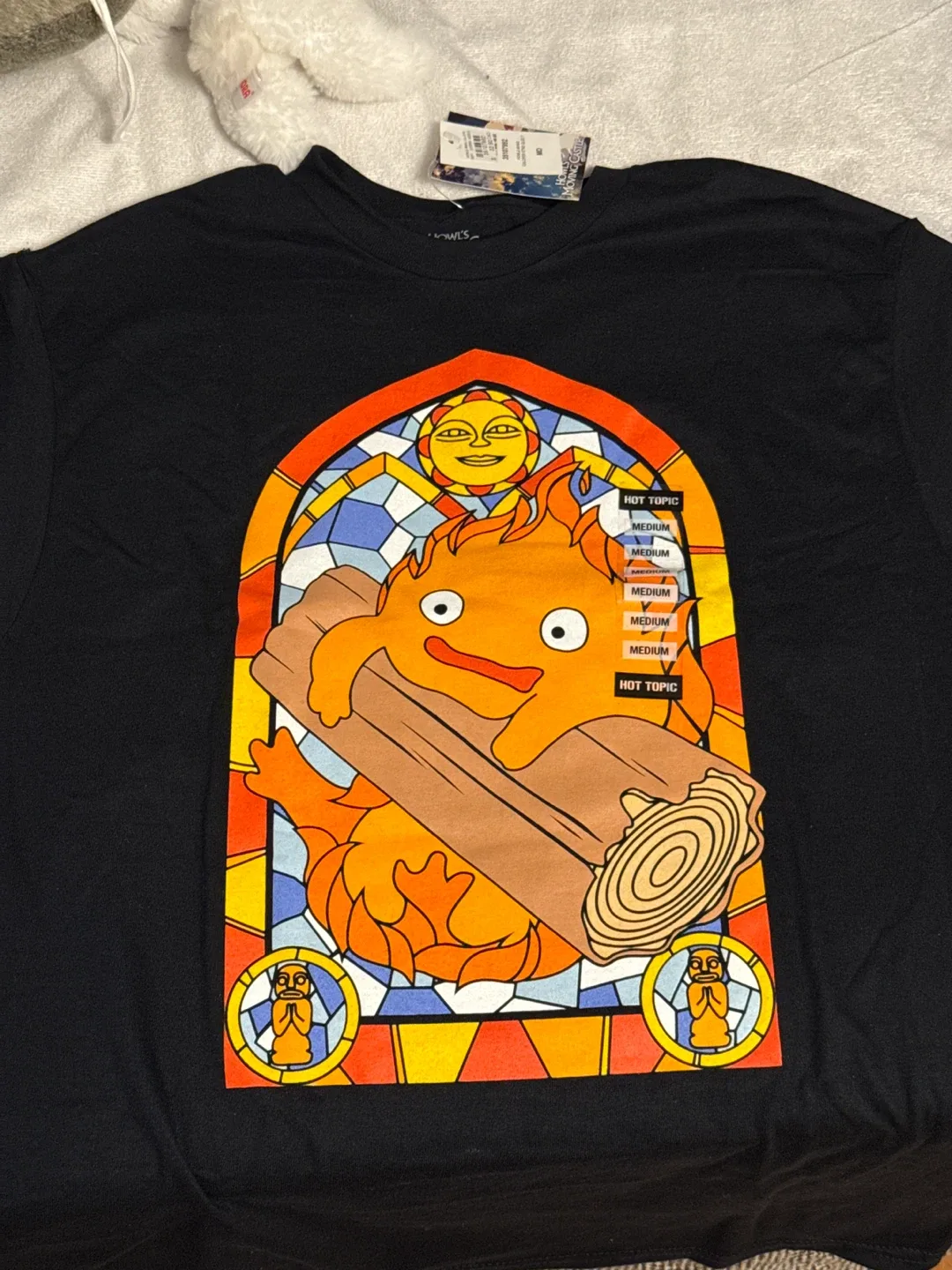 Unworn Howl's Moving Castle Calcifer T-Shirt - Size Medium image indicator(3)