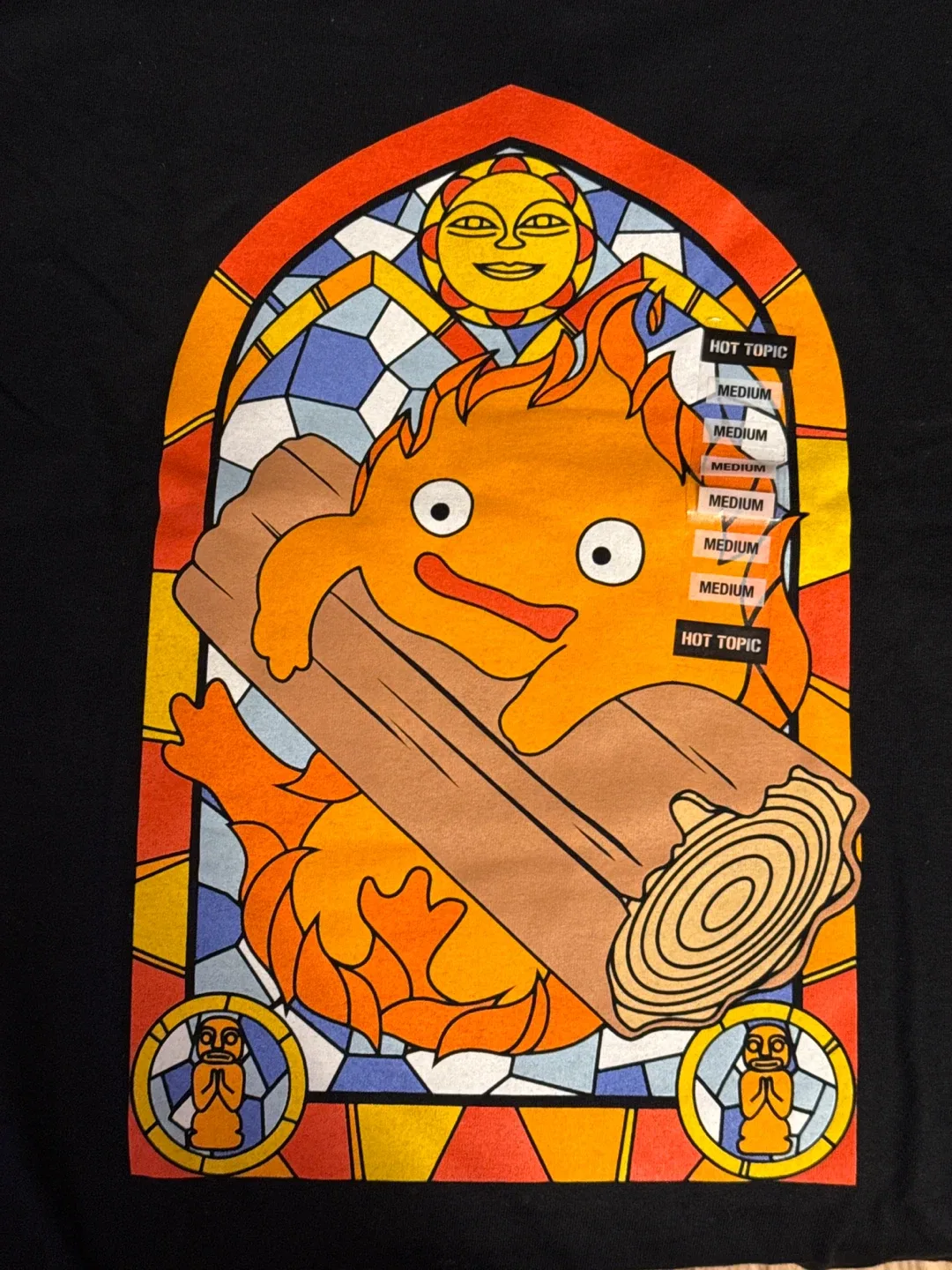 Unworn Howl's Moving Castle Calcifer T-Shirt - Size Medium image indicator(2)