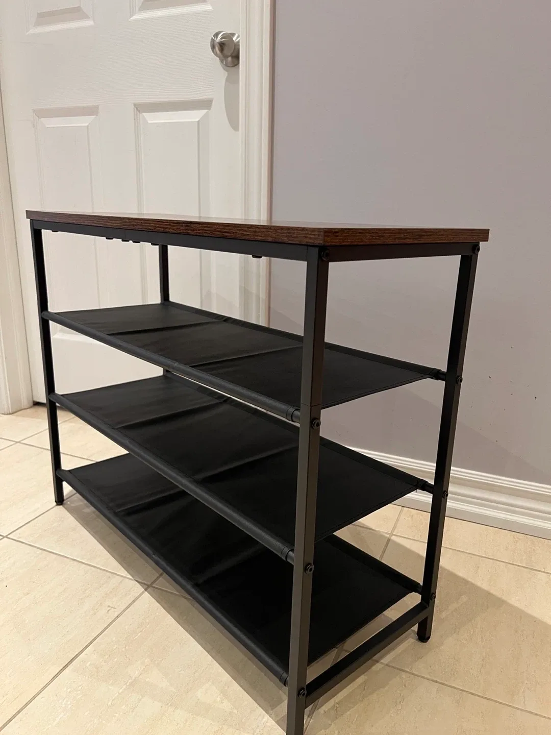 3-Tier Shoe Rack with Wood Top image indicator(4)