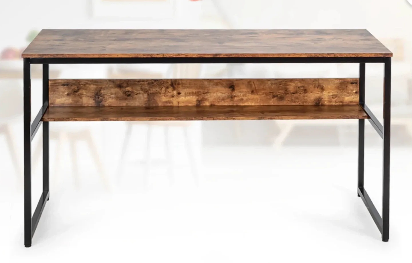 Costway 55'' Industrial Computer Desk w/ Storage Shelf image indicator(2)