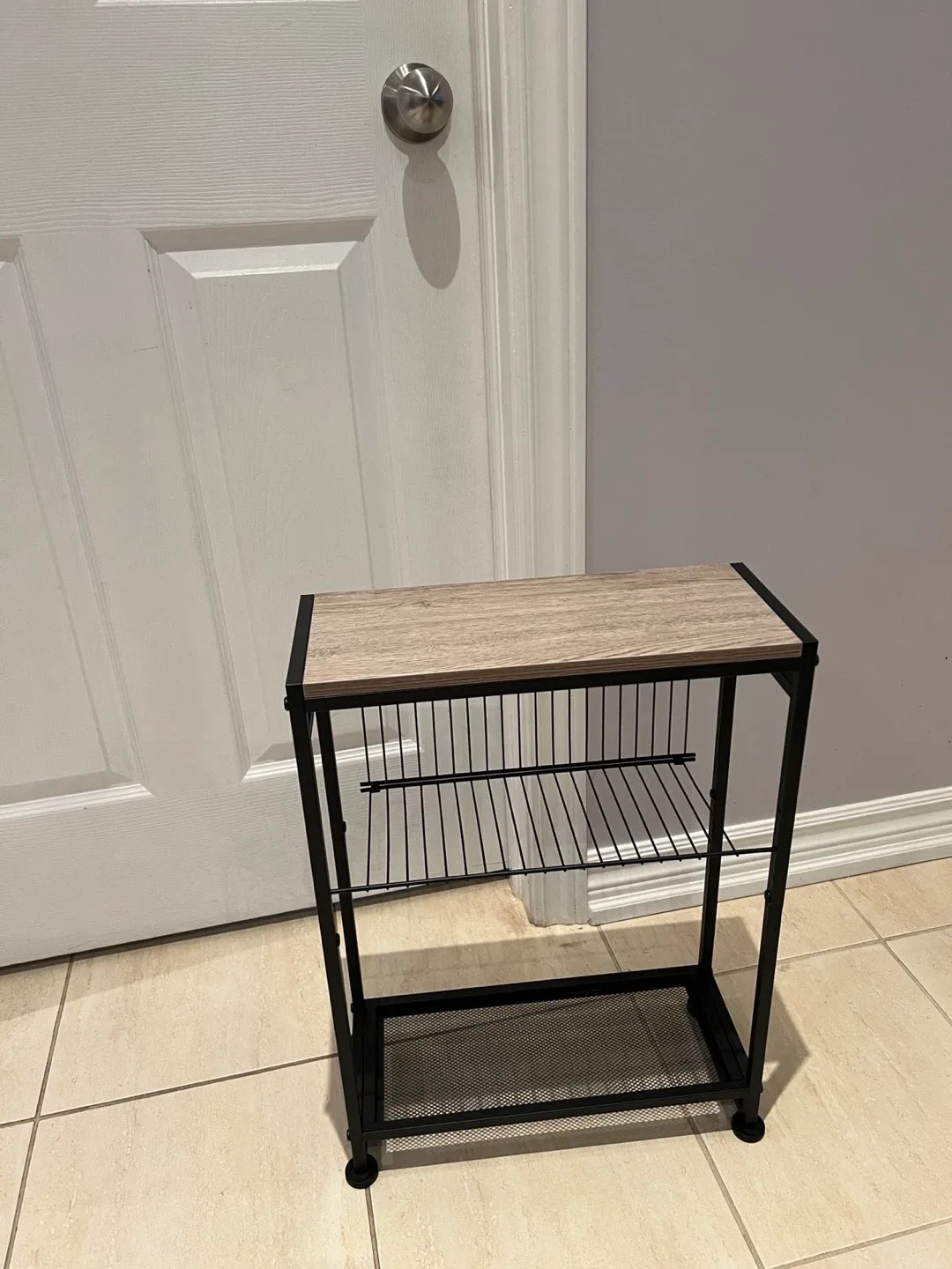 Black Metal & Wood Shelf image indicator(2)