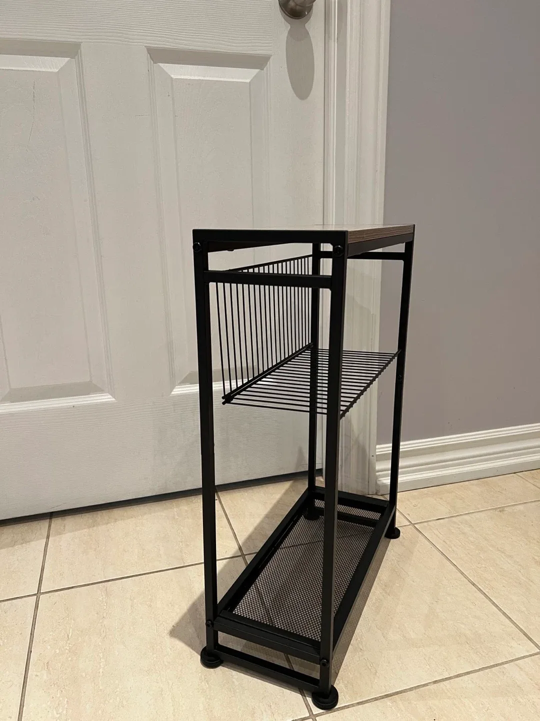 Black Metal & Wood Shelf image indicator(3)