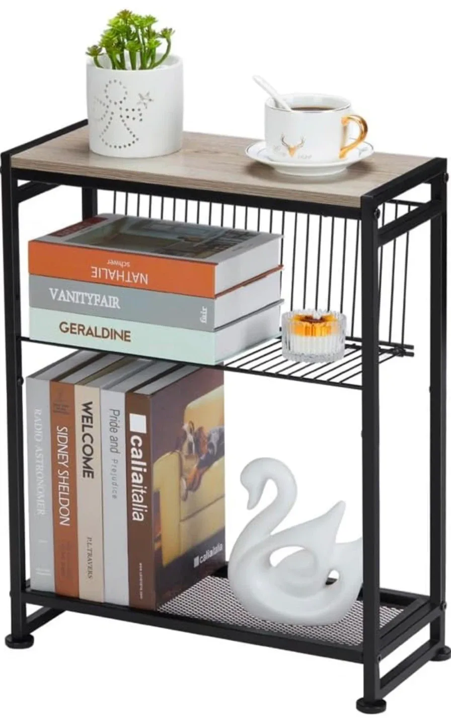 Black Metal & Wood Shelf image indicator(9)