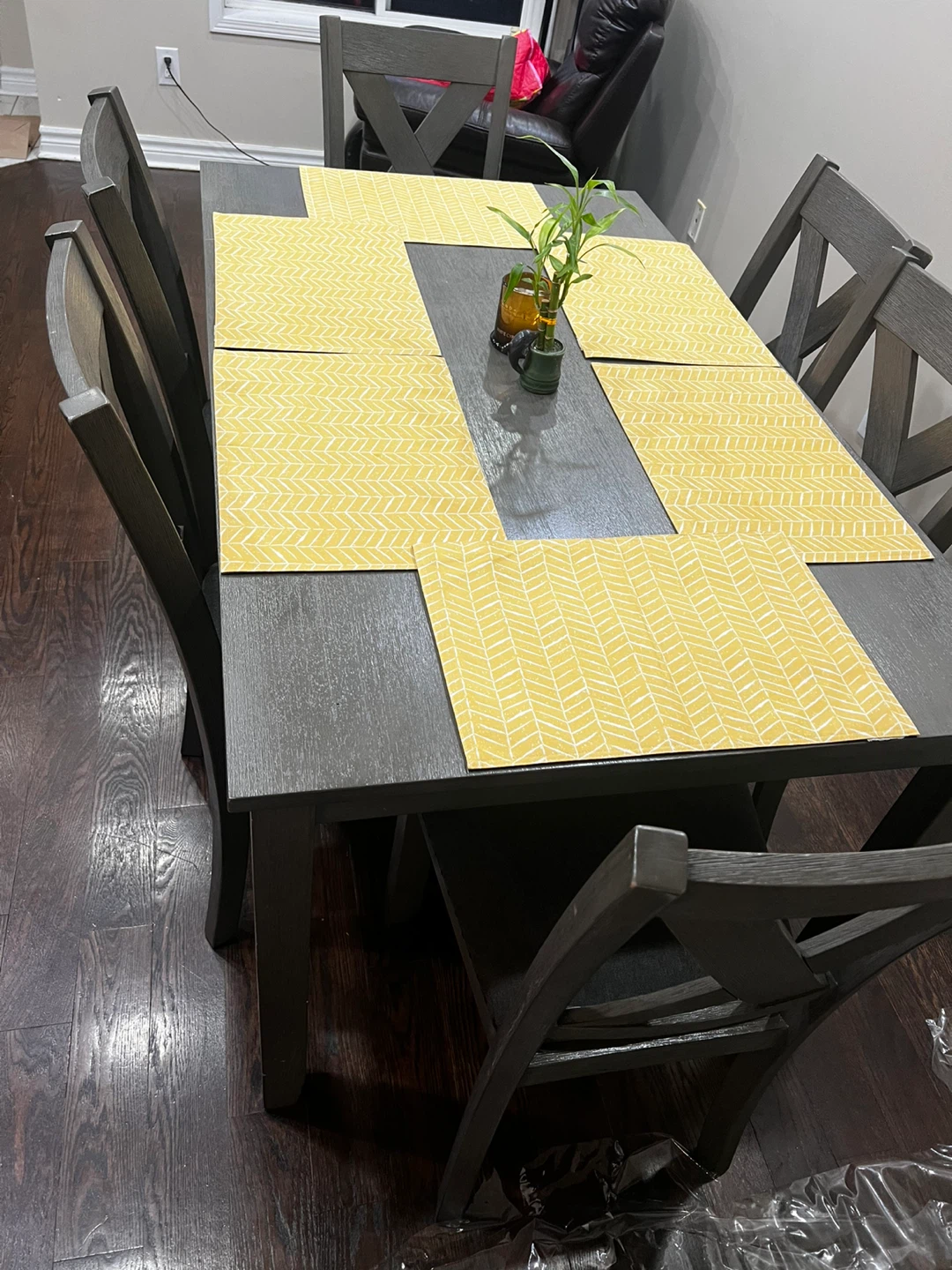 Dining Table Set - 6 Chairs, Grey - photo 4