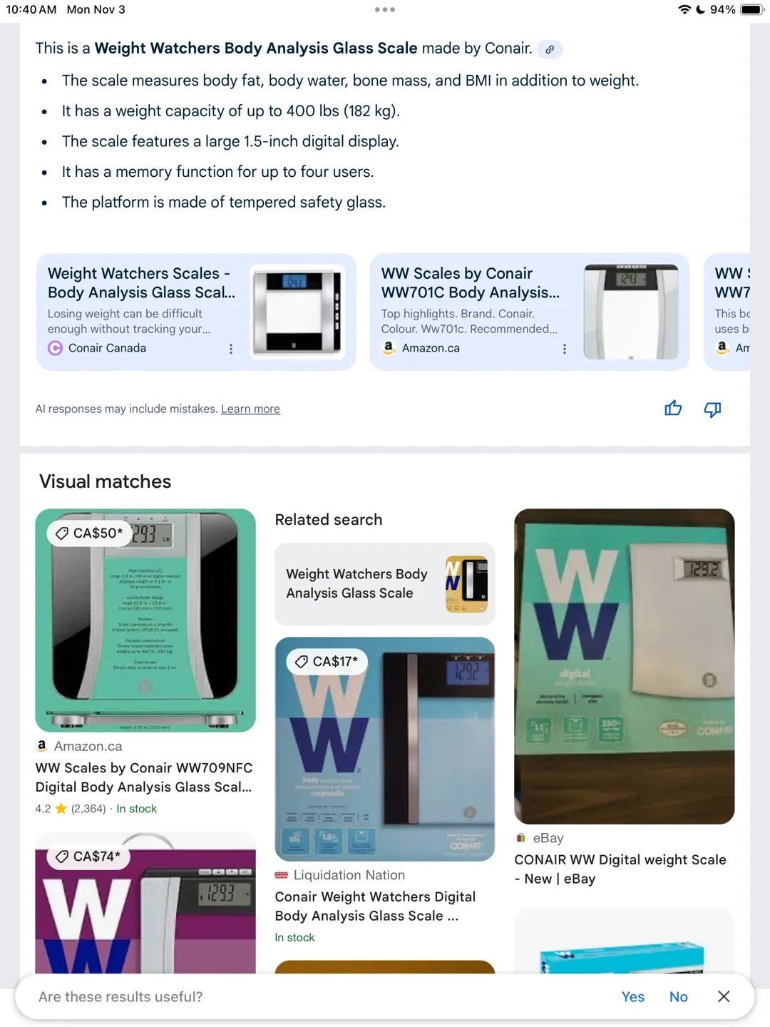 Conair Body Analysis Glass Scale - New in Box! image indicator(4)