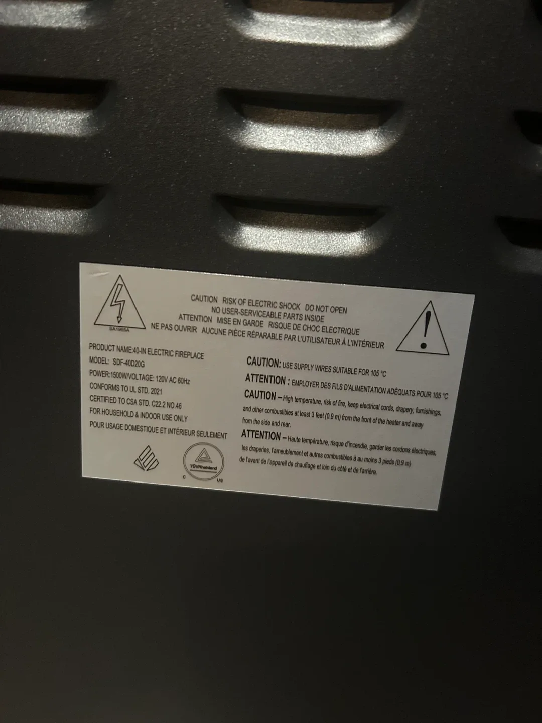 40 Inch Electric Fireplace Insert, Wall-Mounted, image indicator(3)