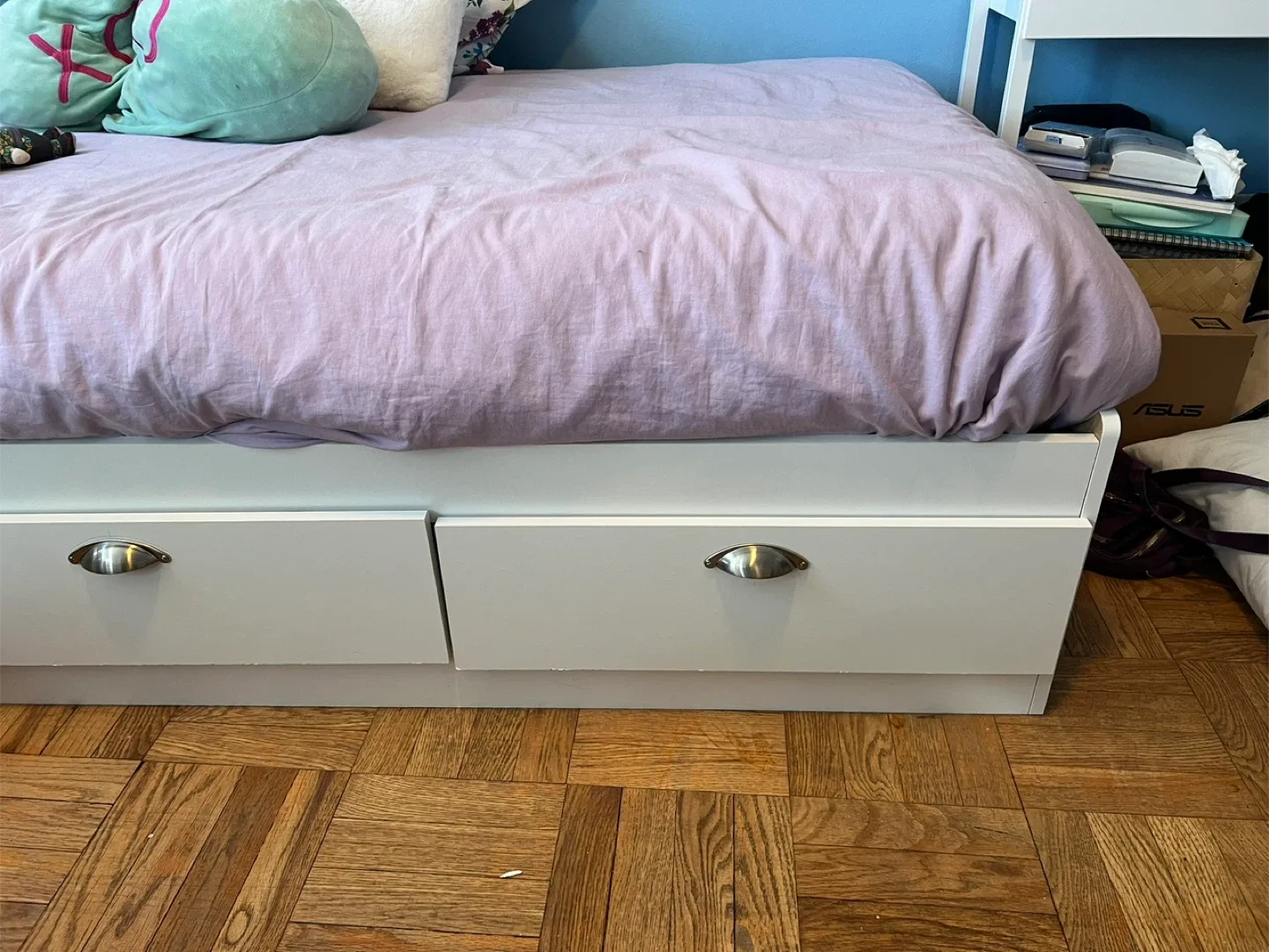 White Bed Frame with Storage Drawers image indicator(7)