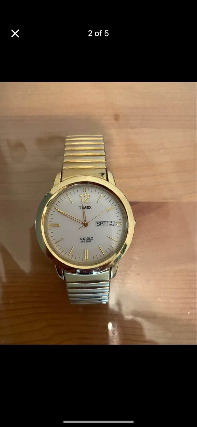 Timex Indiglo WR 30M Gold Watch image indicator(2)