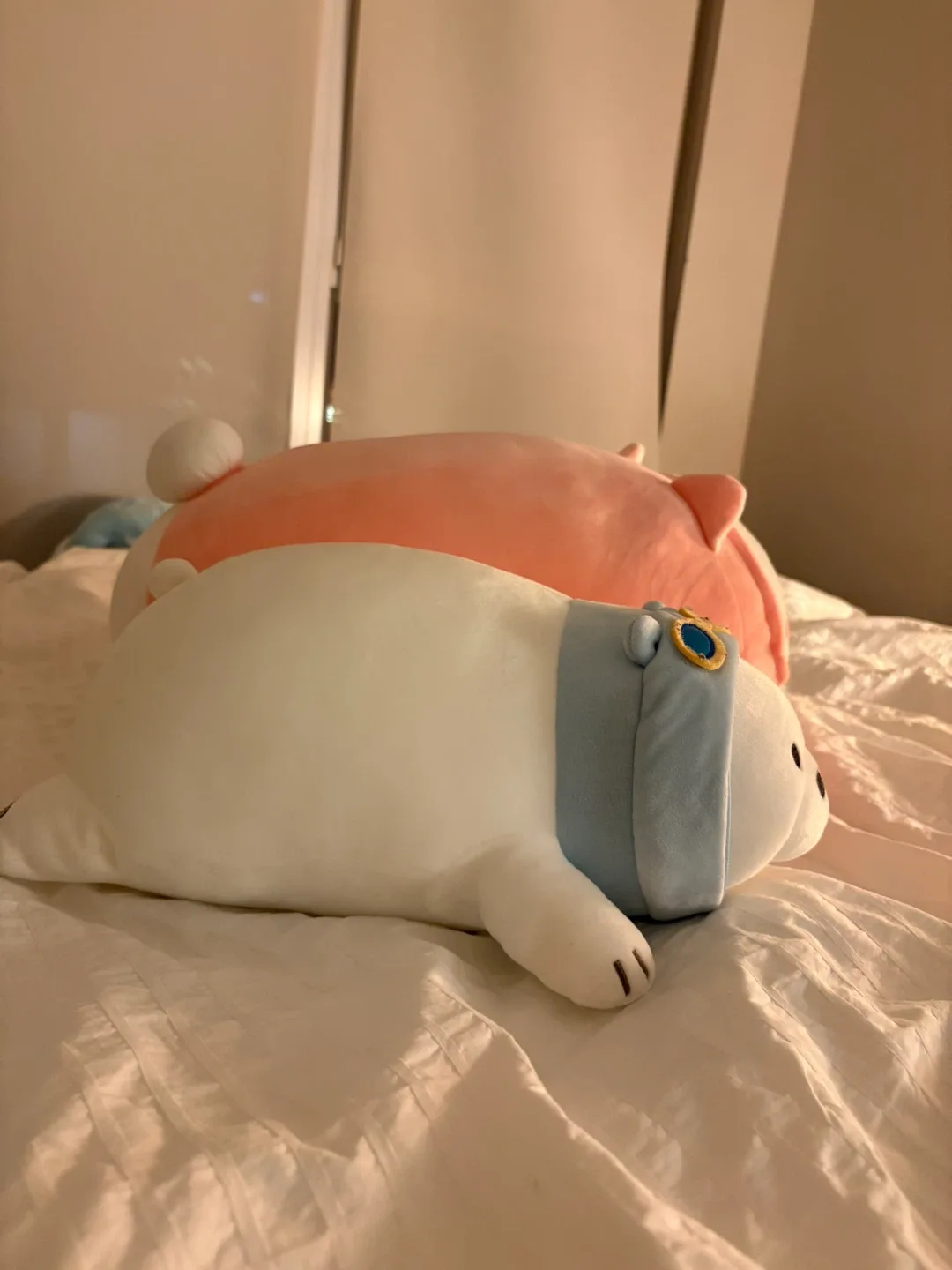 Cute Plush Pillows - Pink Cat & White Bear image indicator(2)