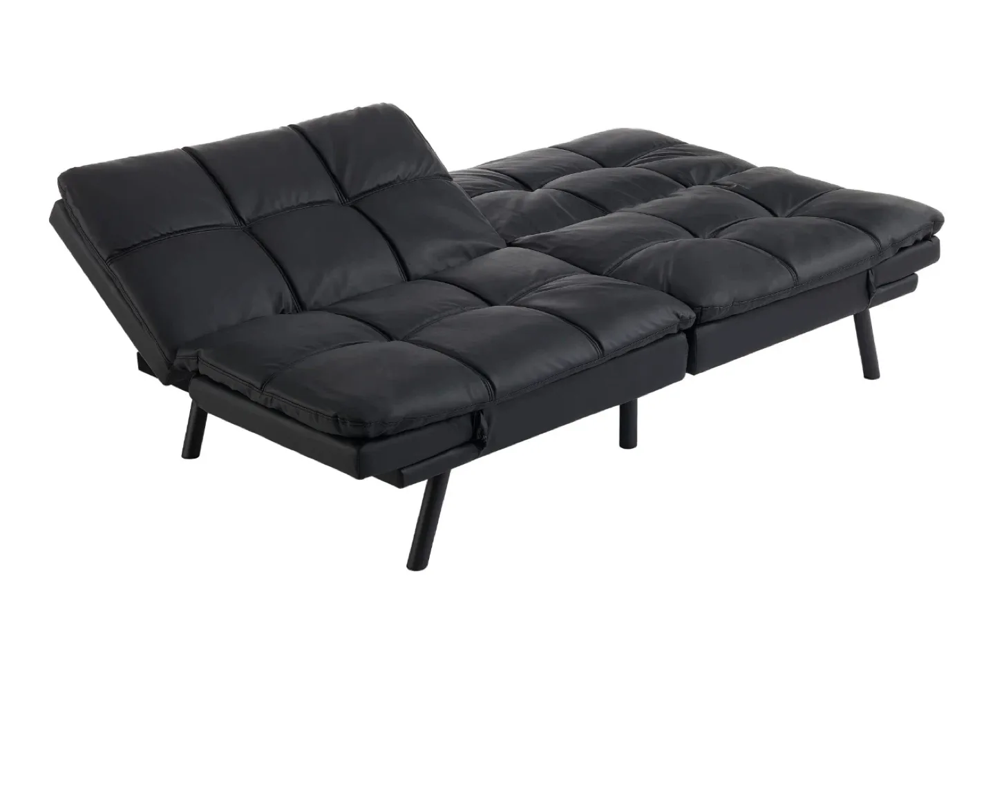 Black Faux Leather Futon Sofa Bed image indicator(6)