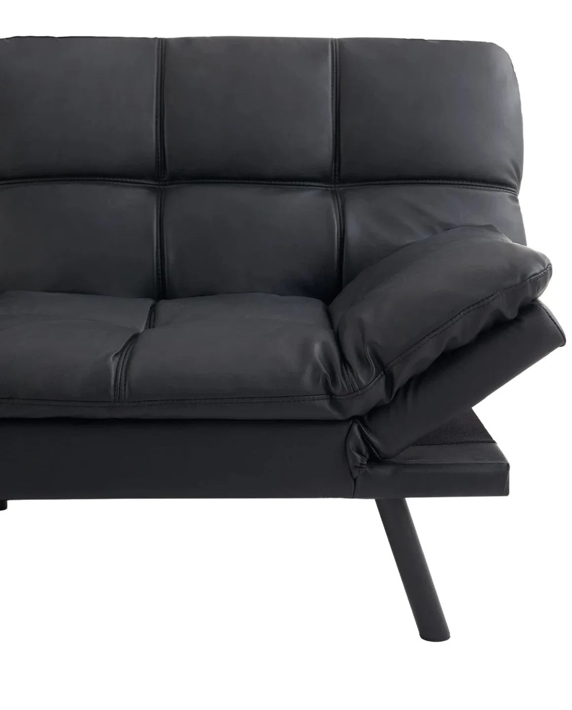 Black Faux Leather Futon Sofa Bed image indicator(5)