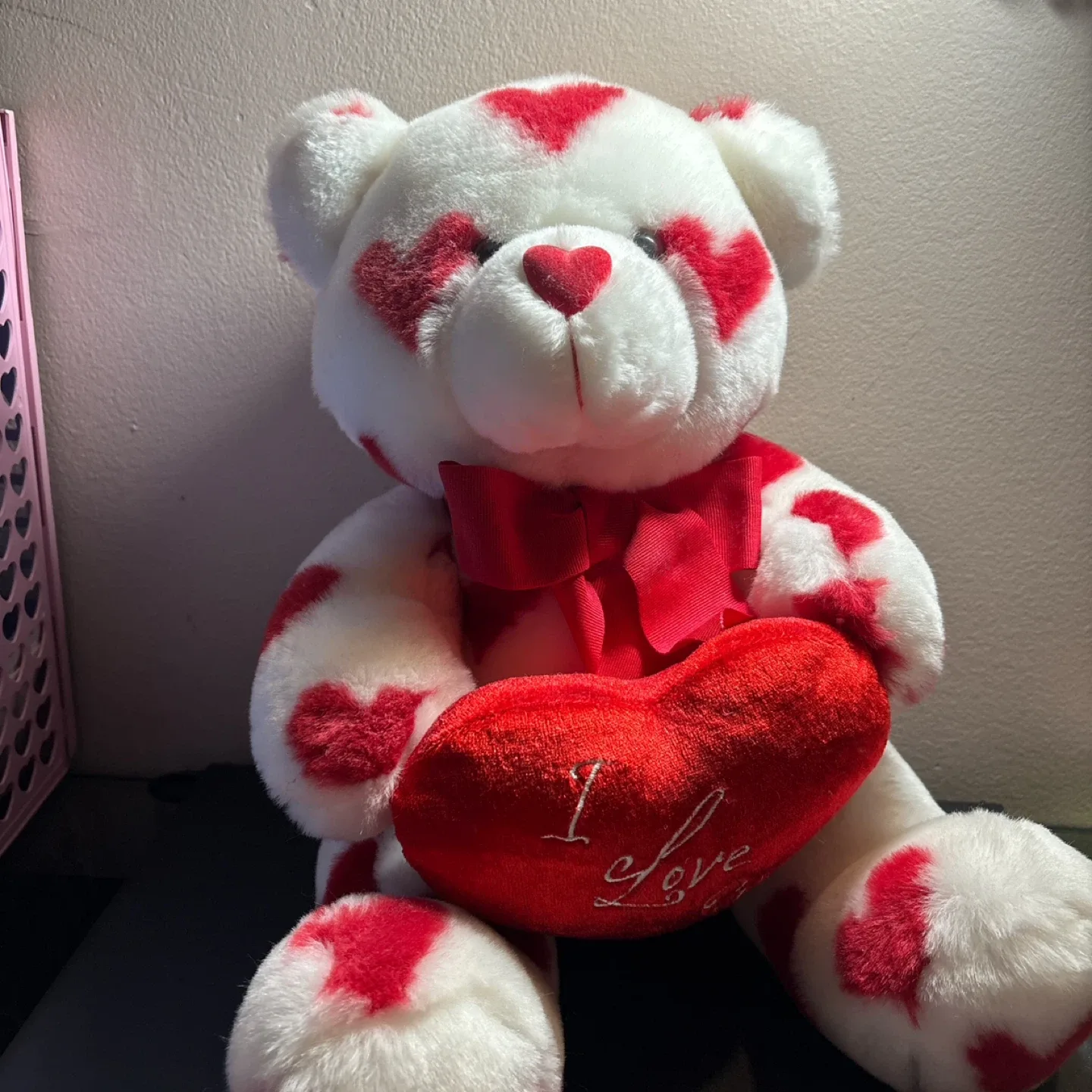 Heart Print Teddy Bear with Red Heart image indicator(2)