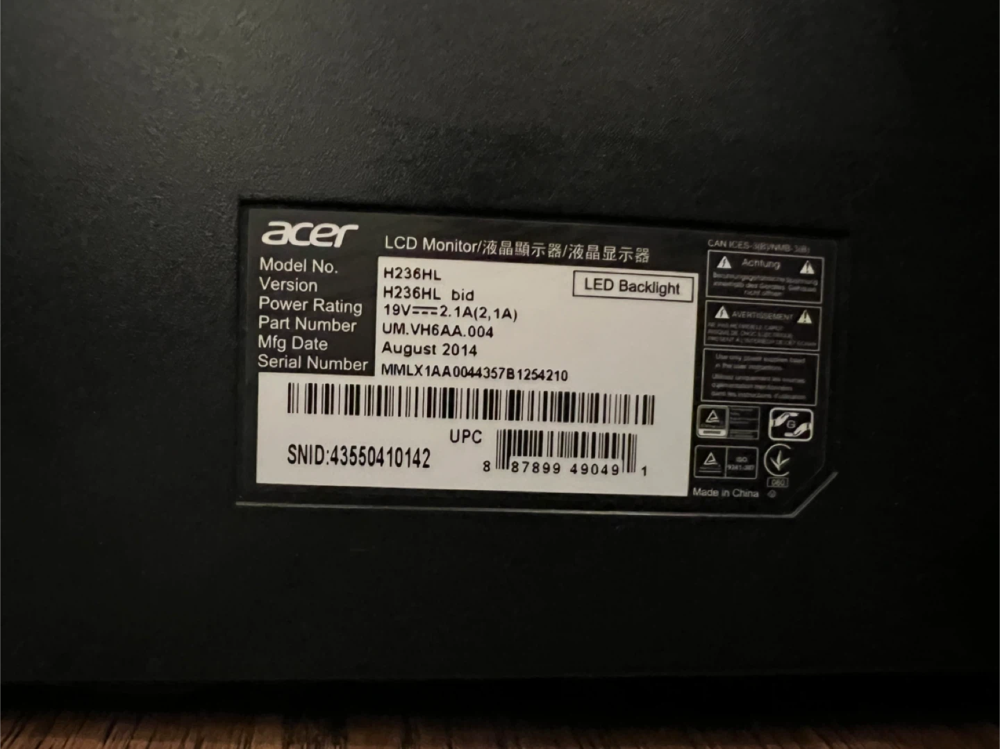 3x24 inch monitors (Lenovo /Acer) - photo 5