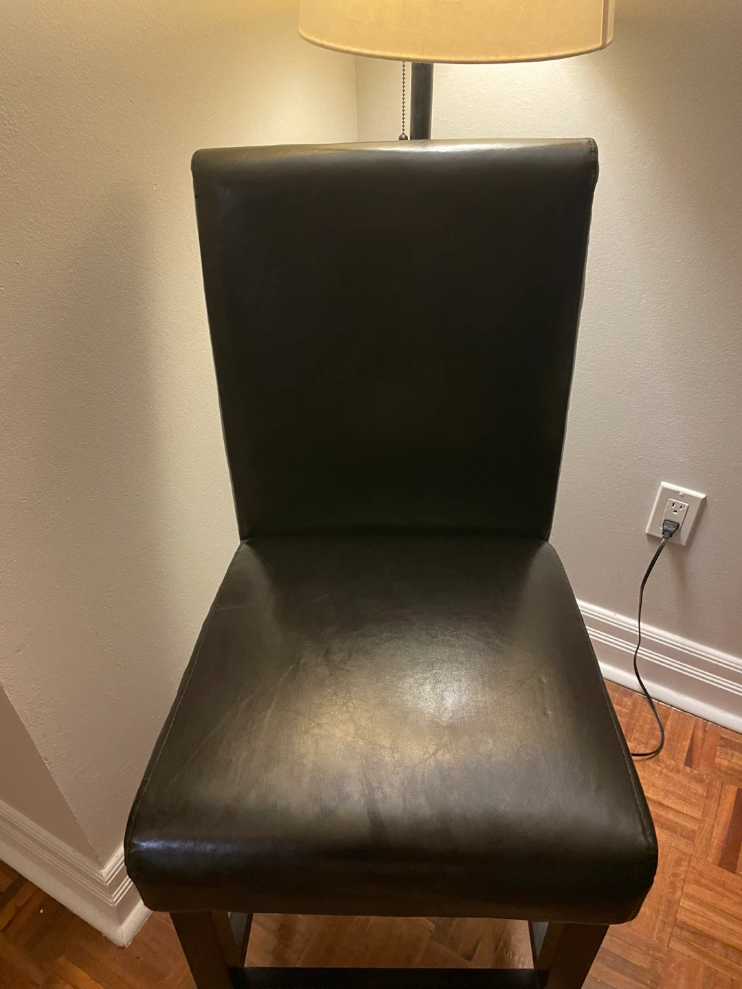 Black Leather Bar Stool - photo 2