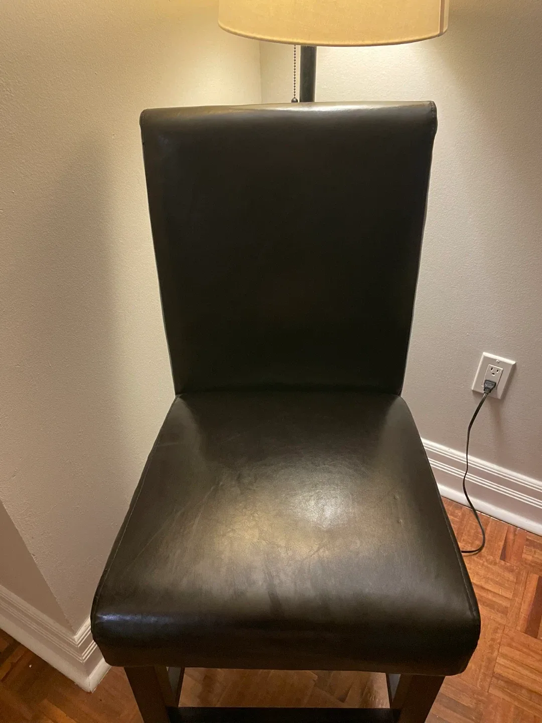 Black Leather Bar Stool image indicator(2)