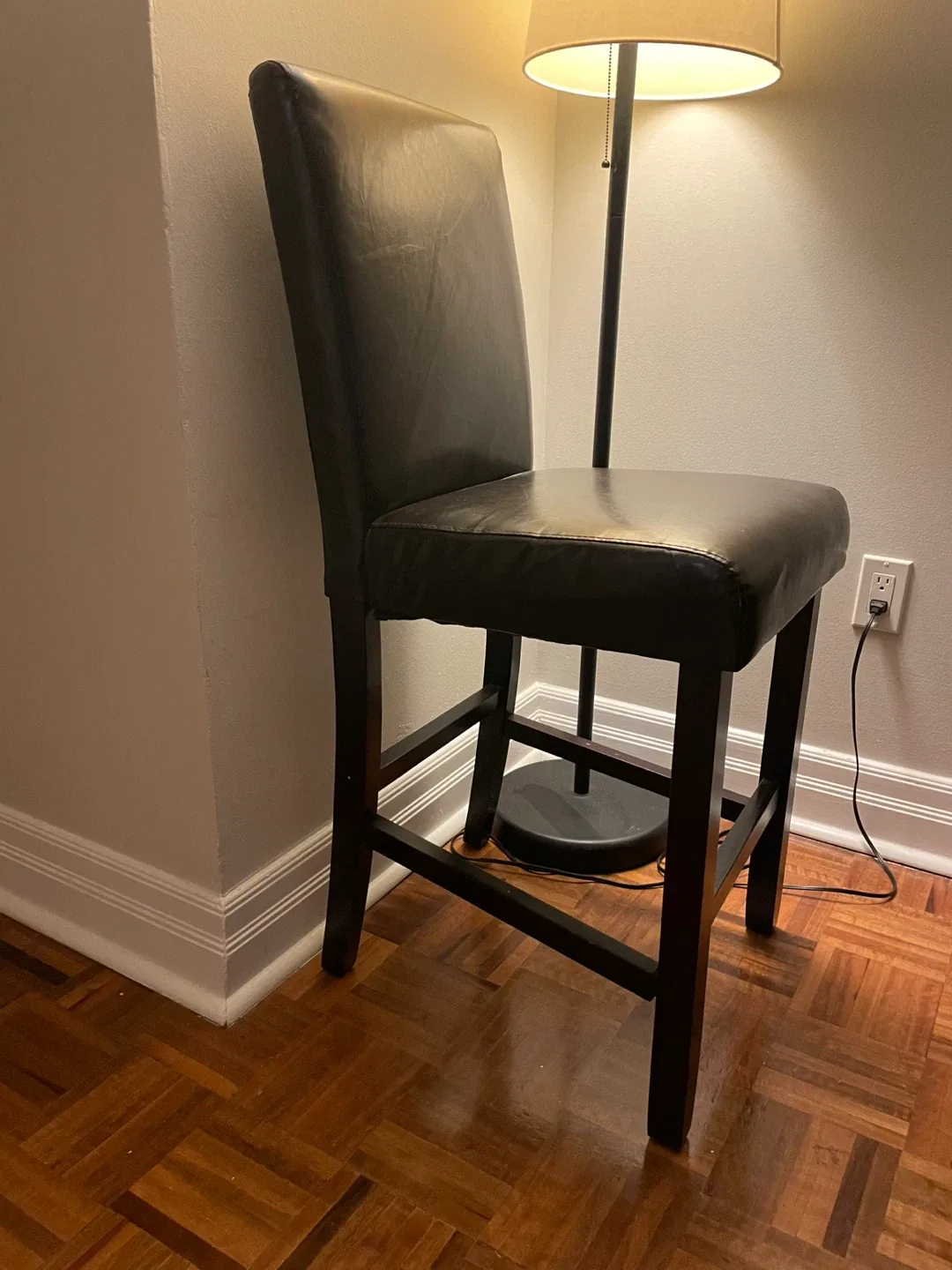 Black Leather Bar Stool