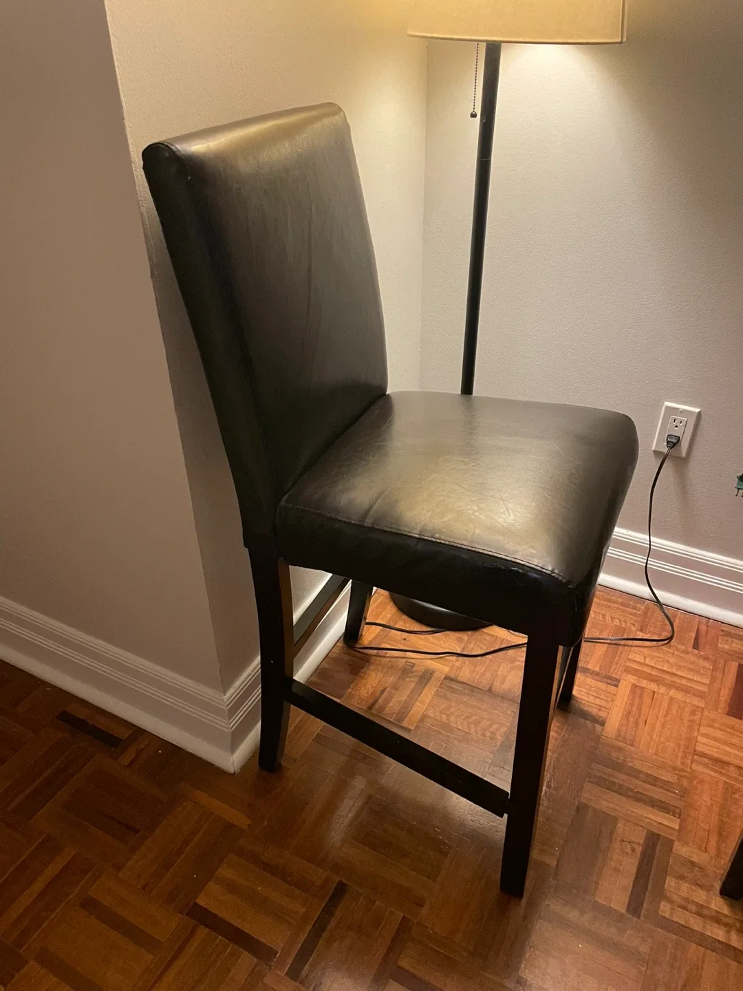 Black Leather Bar Stool image indicator(3)