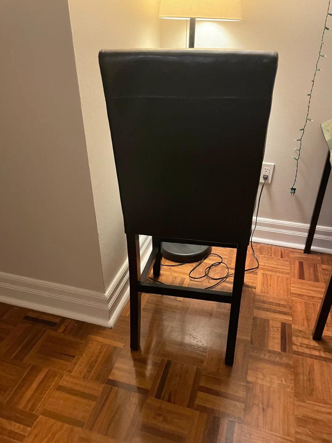 Black Leather Bar Stool image indicator(4)