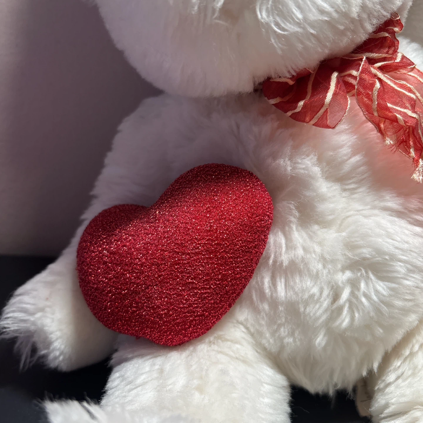 White Teddy Bear with Red Heart - photo 2