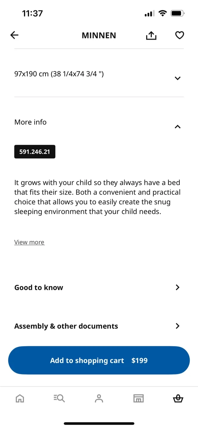 IKEA Minnen Extendable Bed Frame - Black image indicator(4)