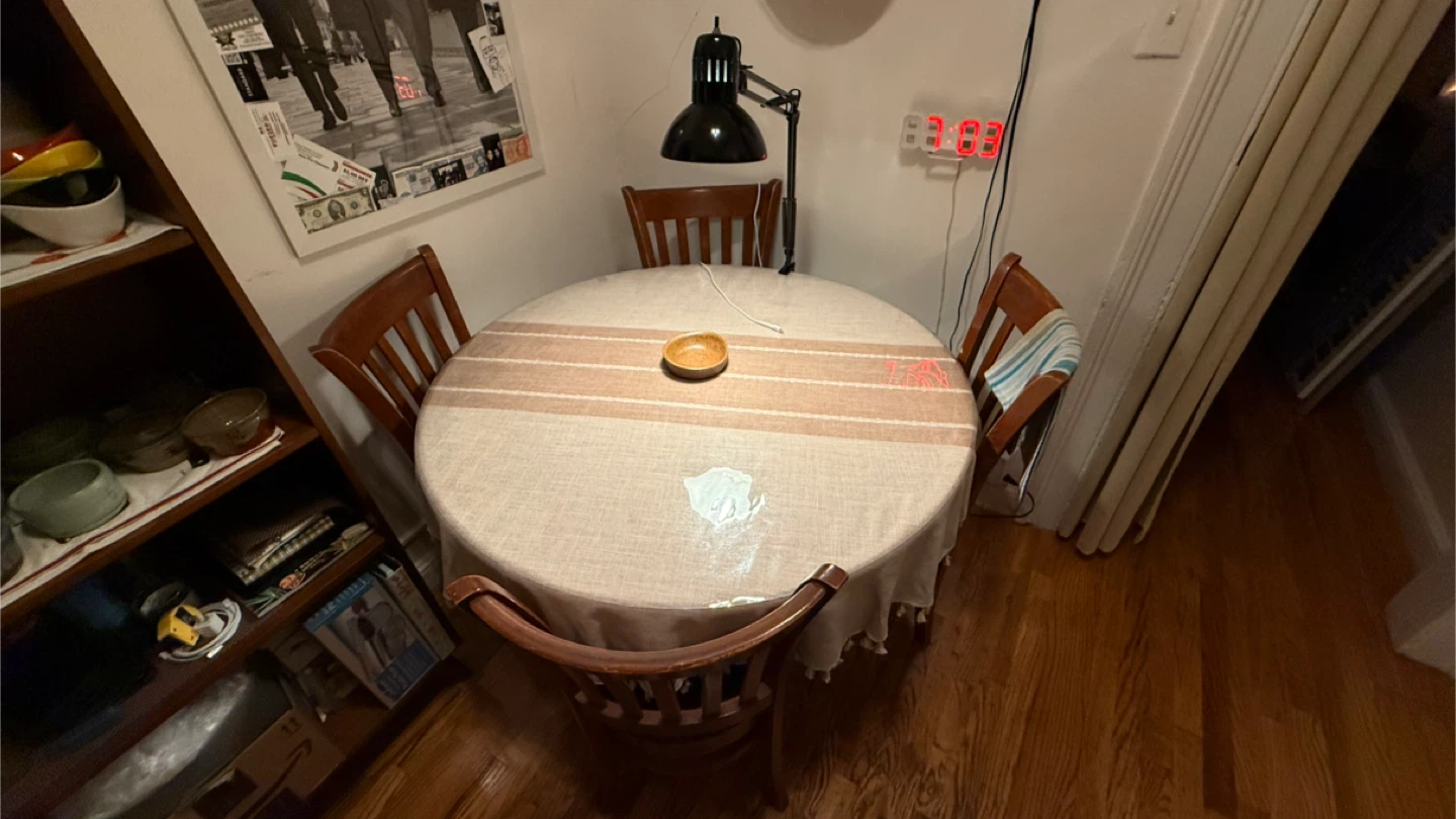 Round Wooden Dining Table with 4 Chairs - photo 4