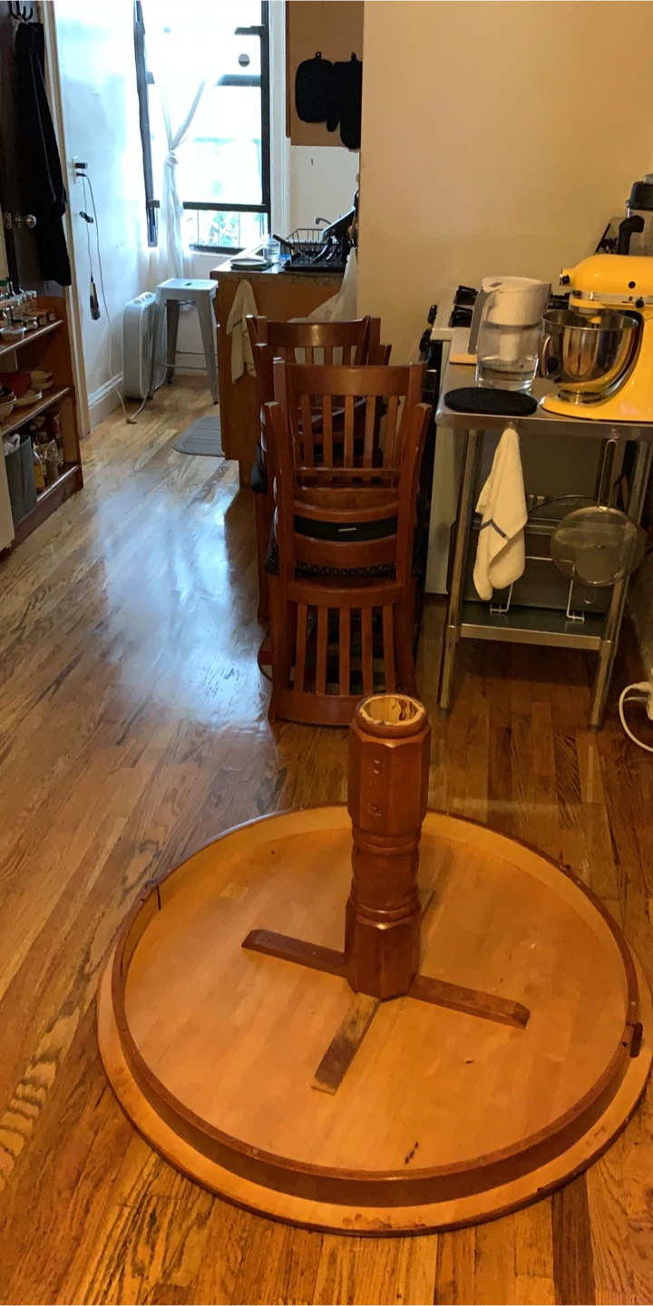 Round Wooden Dining Table with 4 Chairs - photo 5