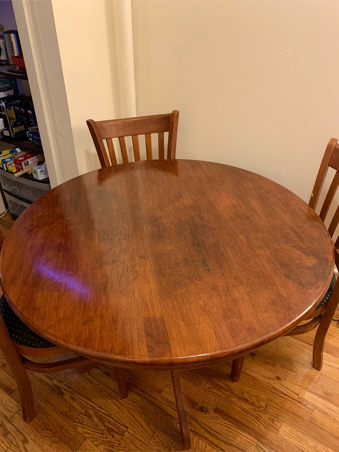 Round Wooden Dining Table with 4 Chairs - photo 2