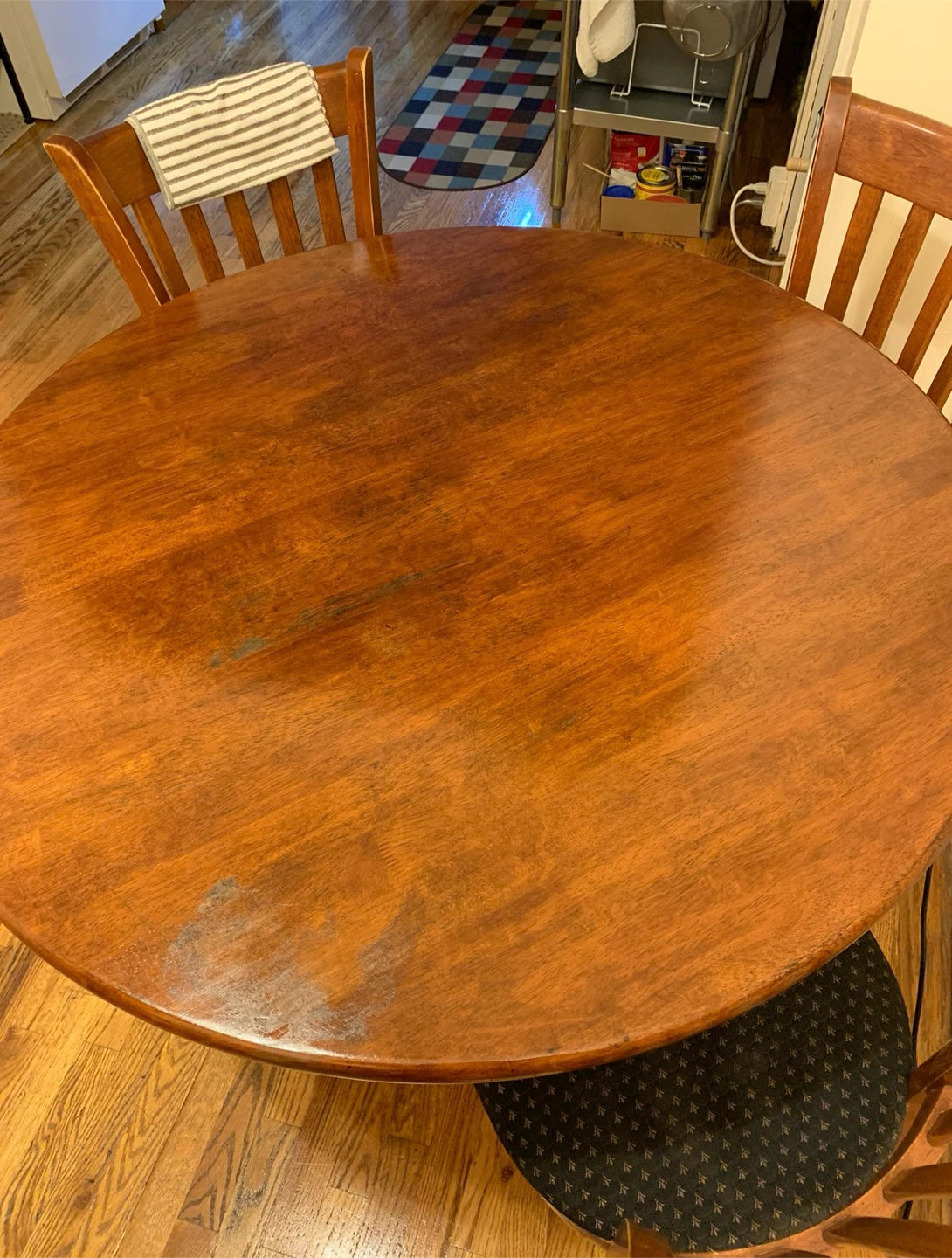 Round Wooden Dining Table with 4 Chairs