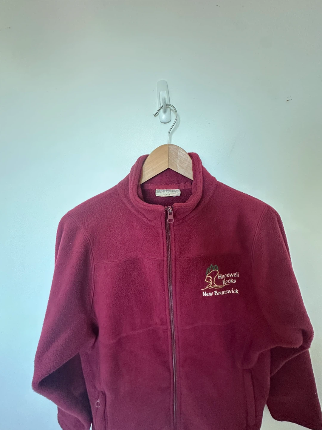 Vintage Fleece Sweater Northern Getaway Fleece Burgundy Cozy - photo 3