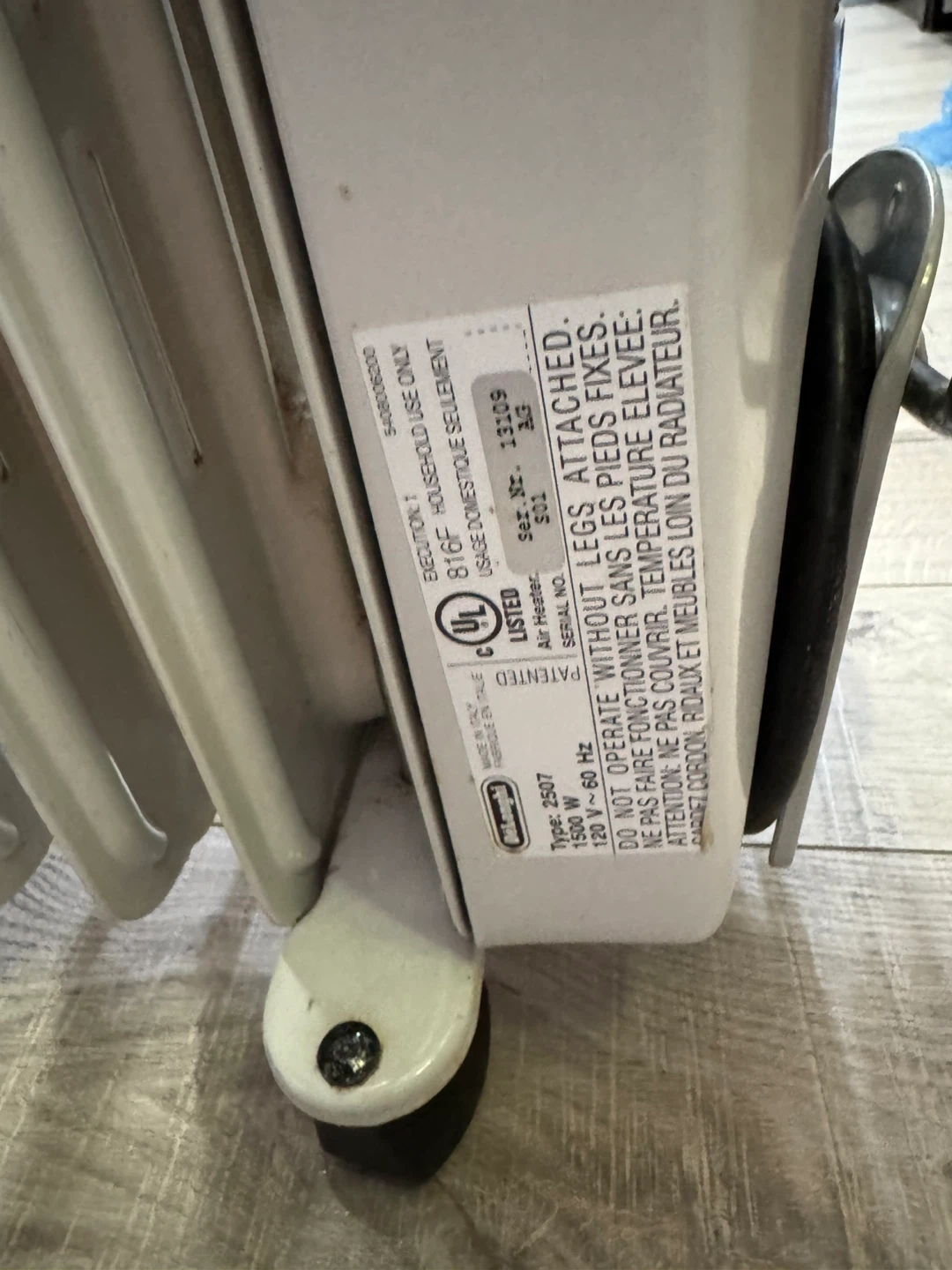 DeLonghi TR6507 Oil-Filled Radiator Heater - photo 4