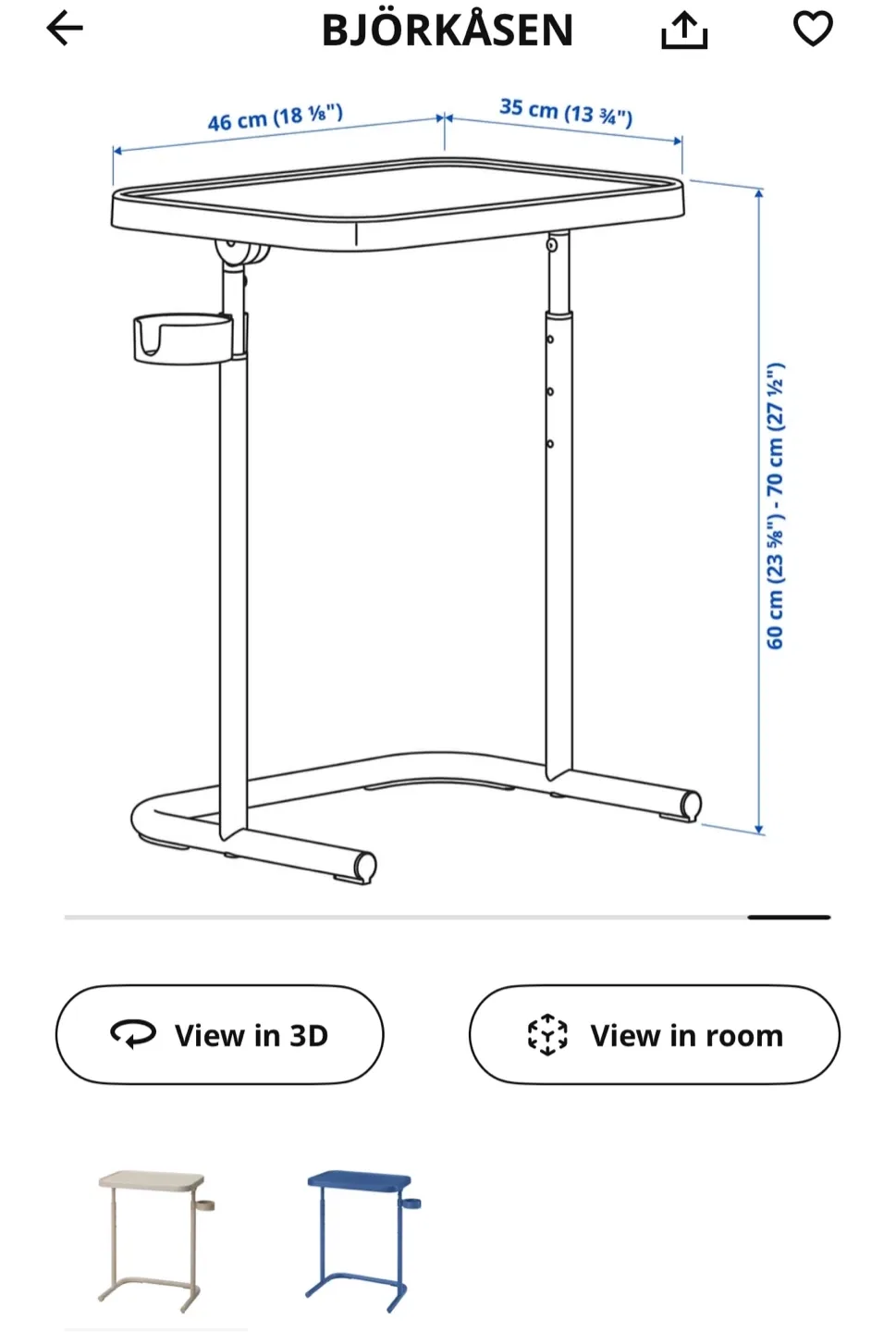 **Read- IKEA Björkåsen Laptop Table - Beige image indicator(2)