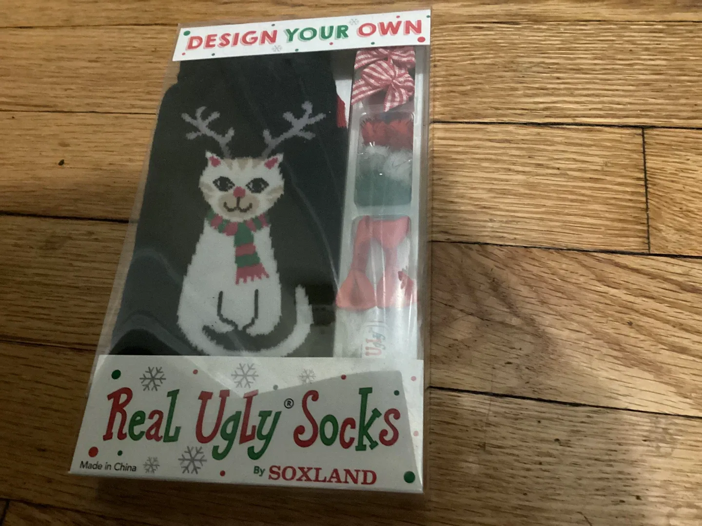 New Christmas Real Ugly Socks DIY Kit, Size 9-11