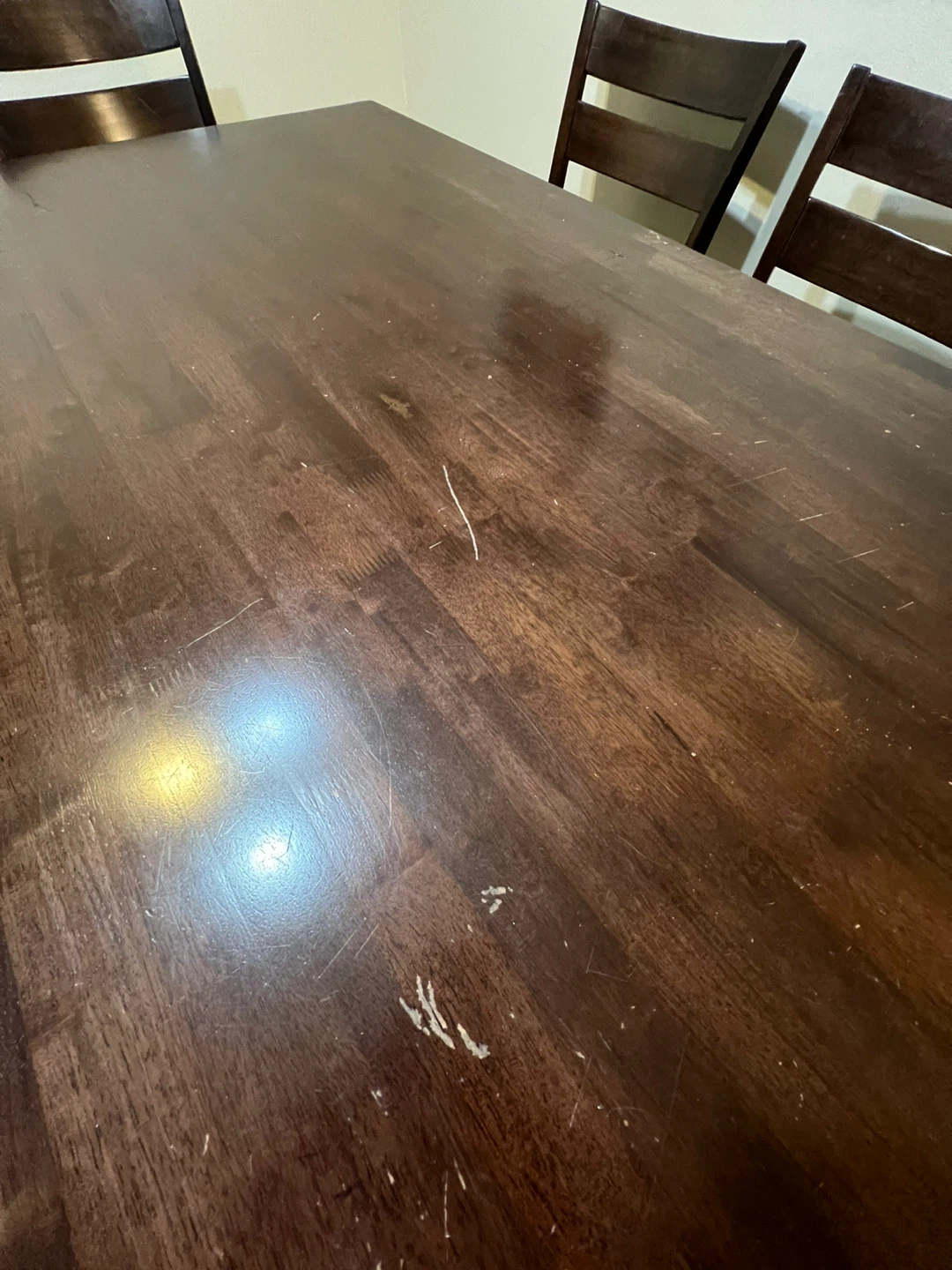 Dining Table with 6 Chairs - Dark Wood - photo 3