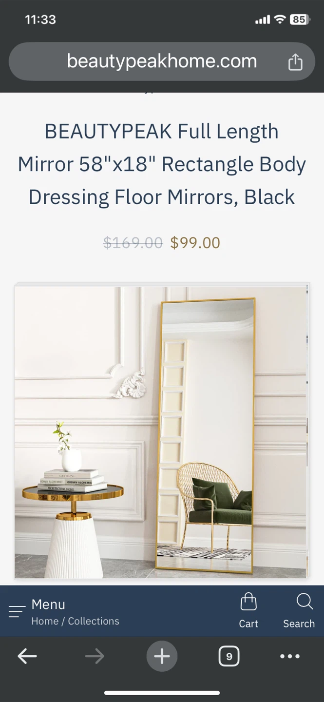 Beautypeak Full Length Mirror GOLD - photo 2