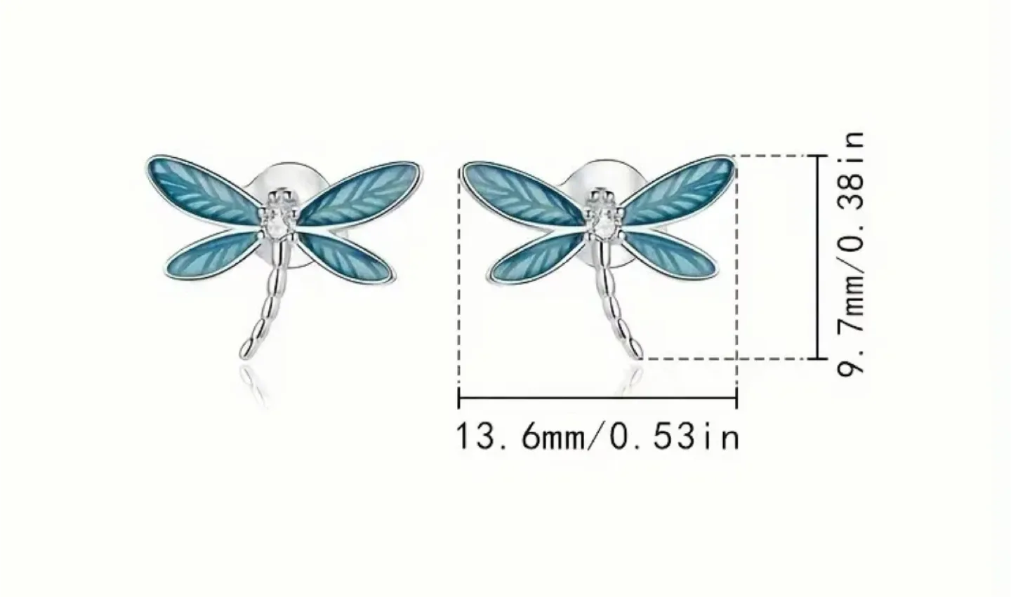 Flower & Dragonfly Drop/Stud Earrings image indicator(3)