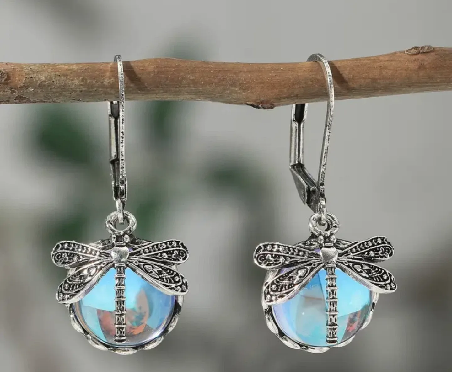 Flower & Dragonfly Drop/Stud Earrings image indicator(4)