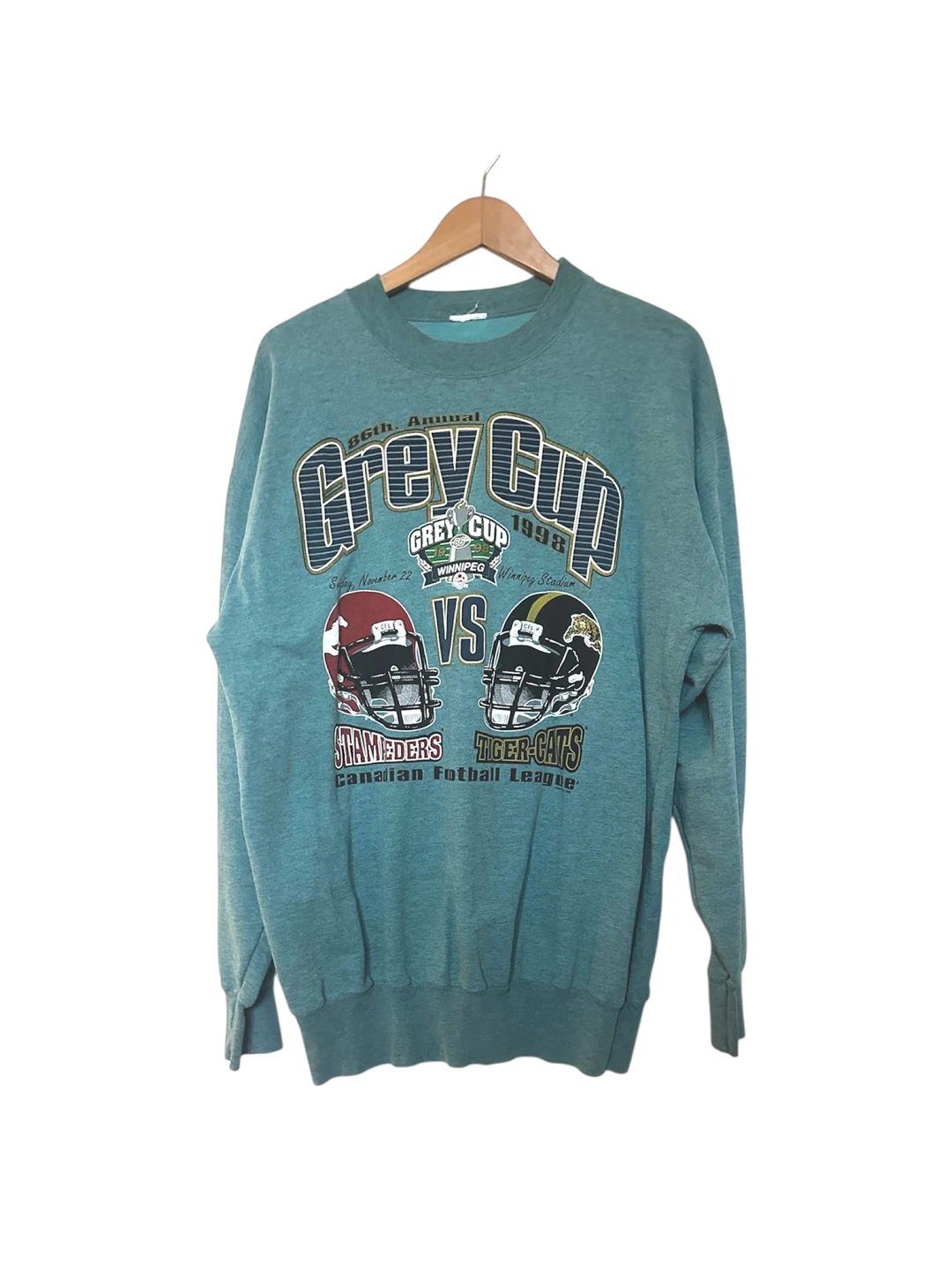 Vintage 1998 Grey Cup Crewneck Sweatshirt Calgary vs Hamilton