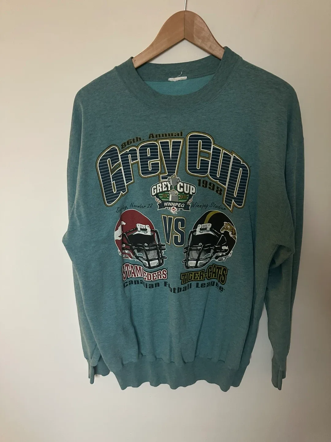 Vintage 1998 Grey Cup Crewneck Sweatshirt Calgary vs Hamilton image indicator(4)