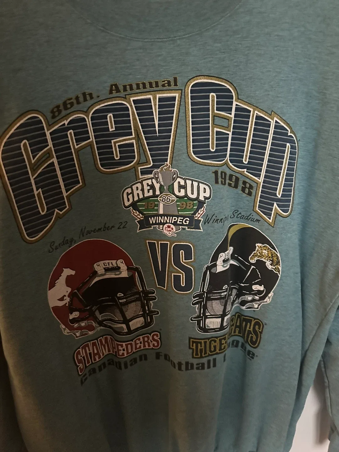 Vintage 1998 Grey Cup Crewneck Sweatshirt Calgary vs Hamilton image indicator(5)