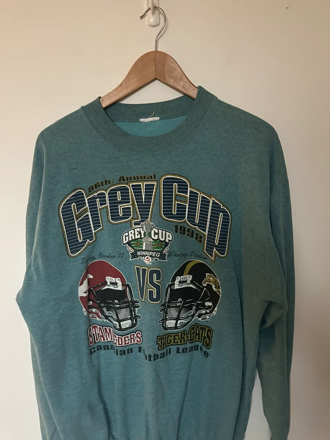Vintage 1998 Grey Cup Crewneck Sweatshirt Calgary vs Hamilton image indicator(3)