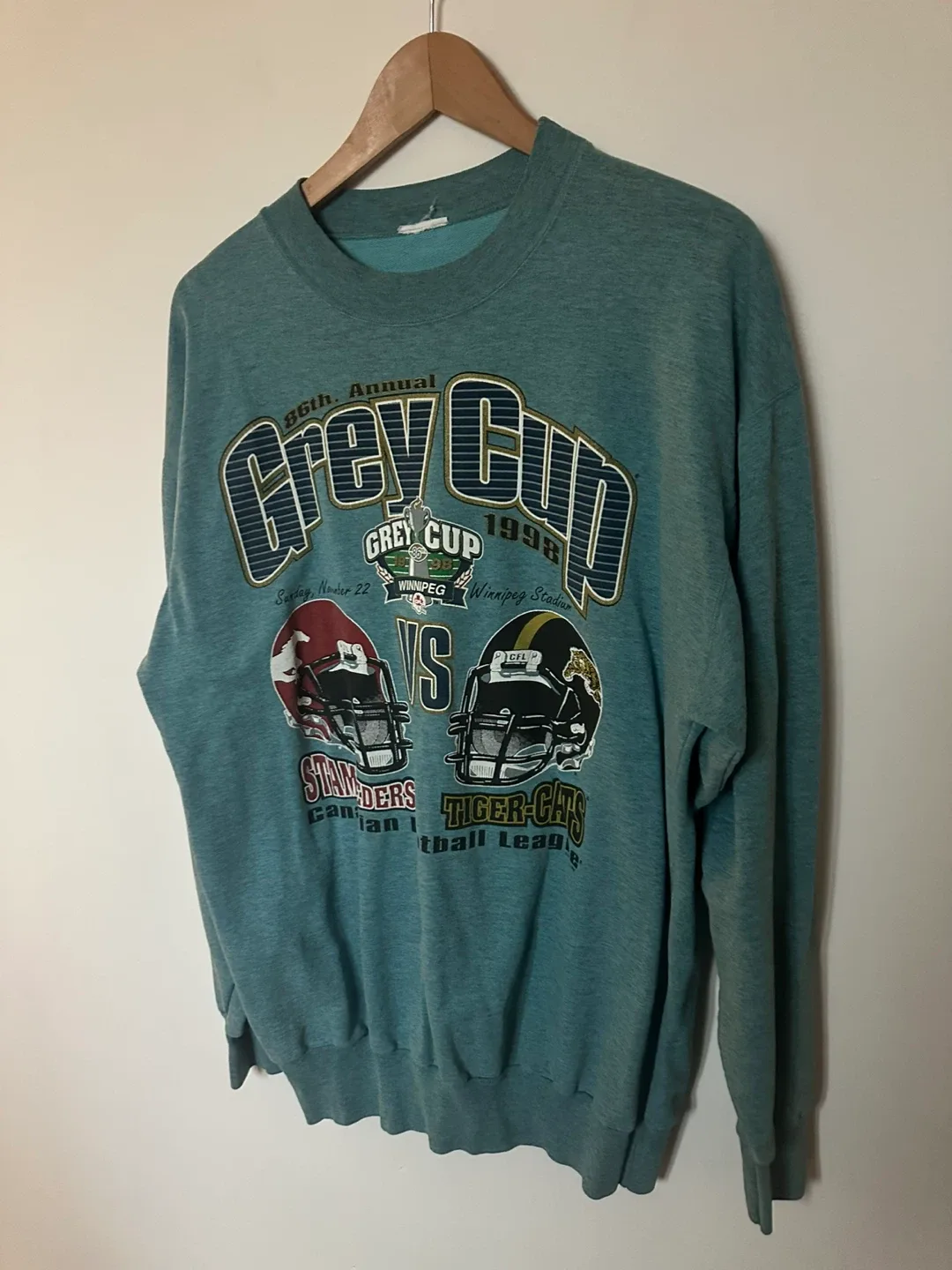Vintage 1998 Grey Cup Crewneck Sweatshirt Calgary vs Hamilton image indicator(2)