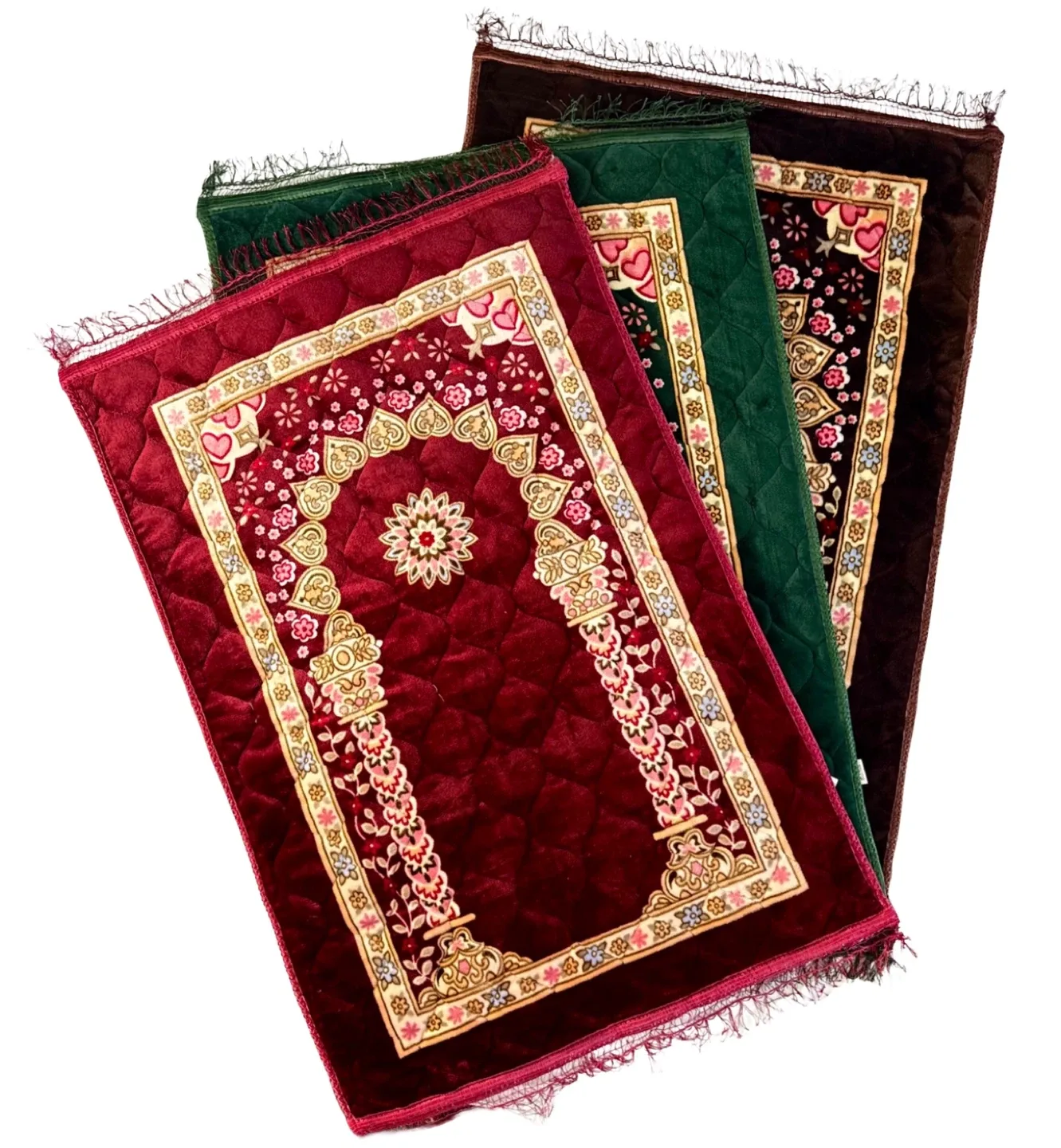 Premium Muslim Prayer Rug - 80x120cm Cotton Prayer Mat