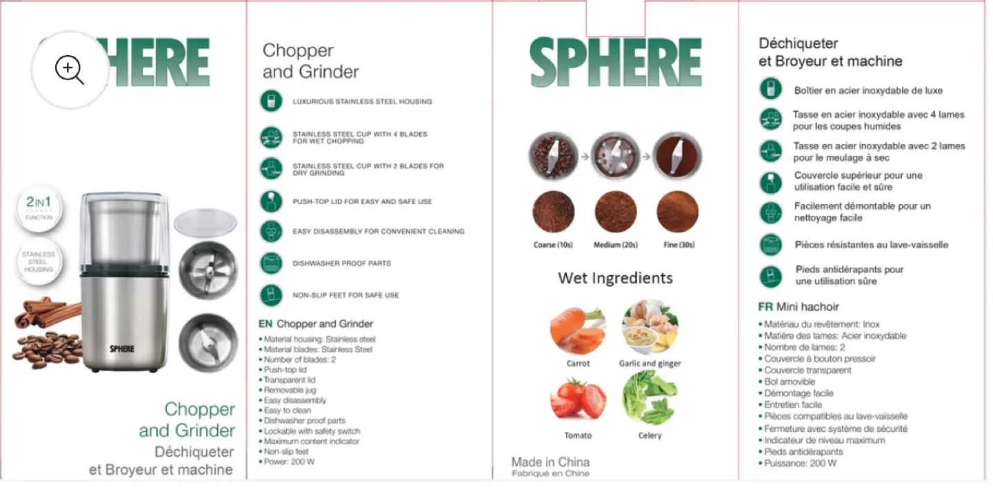 Premium 2 in 1 Grinder & Chopper - Stainless Steel Kitchen Tool image indicator(5)