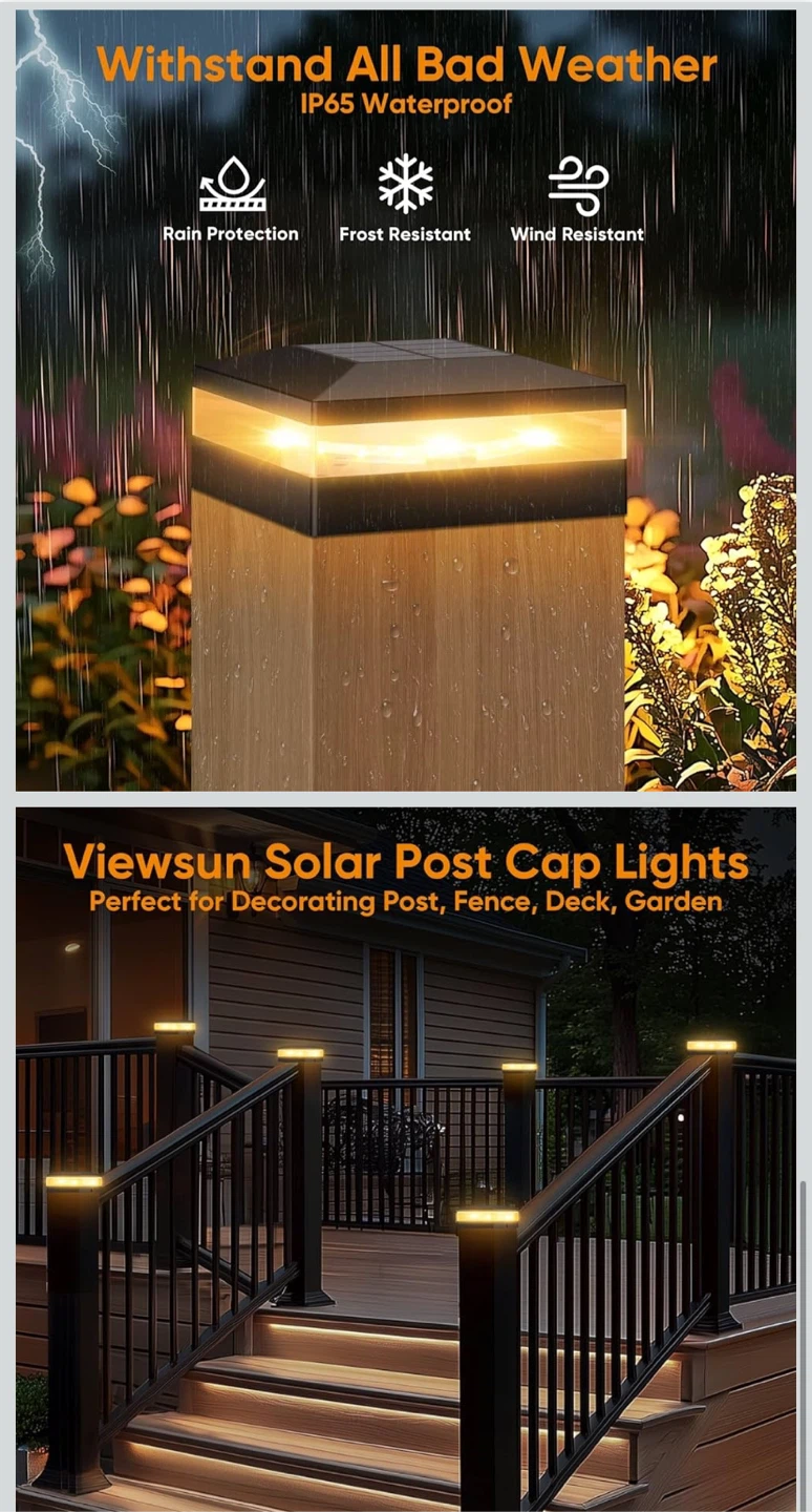 Viewsun 4x4 Solar Post Cap Lights - New - photo 2