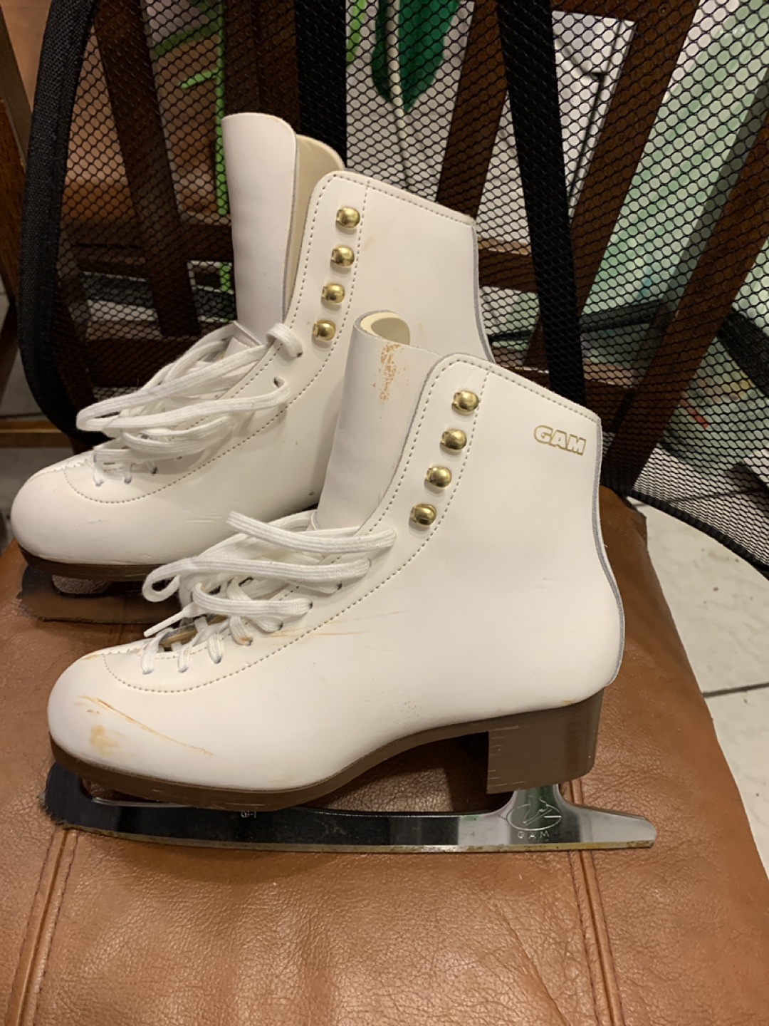 GAM White Figure Skates - Size 5.5