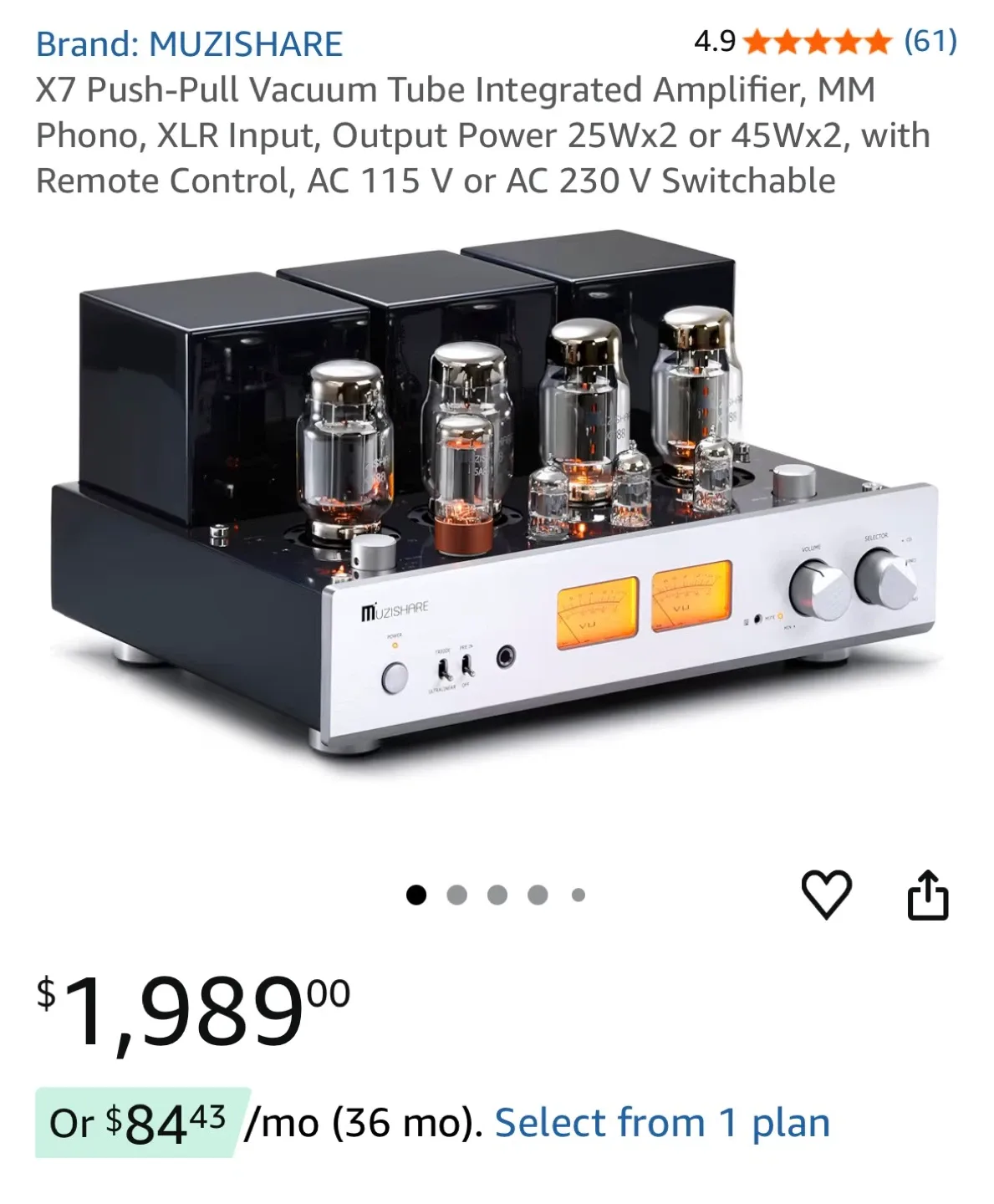 Muzishare X7 Push-Pull Vacuum Tube Amplifier image indicator(2)