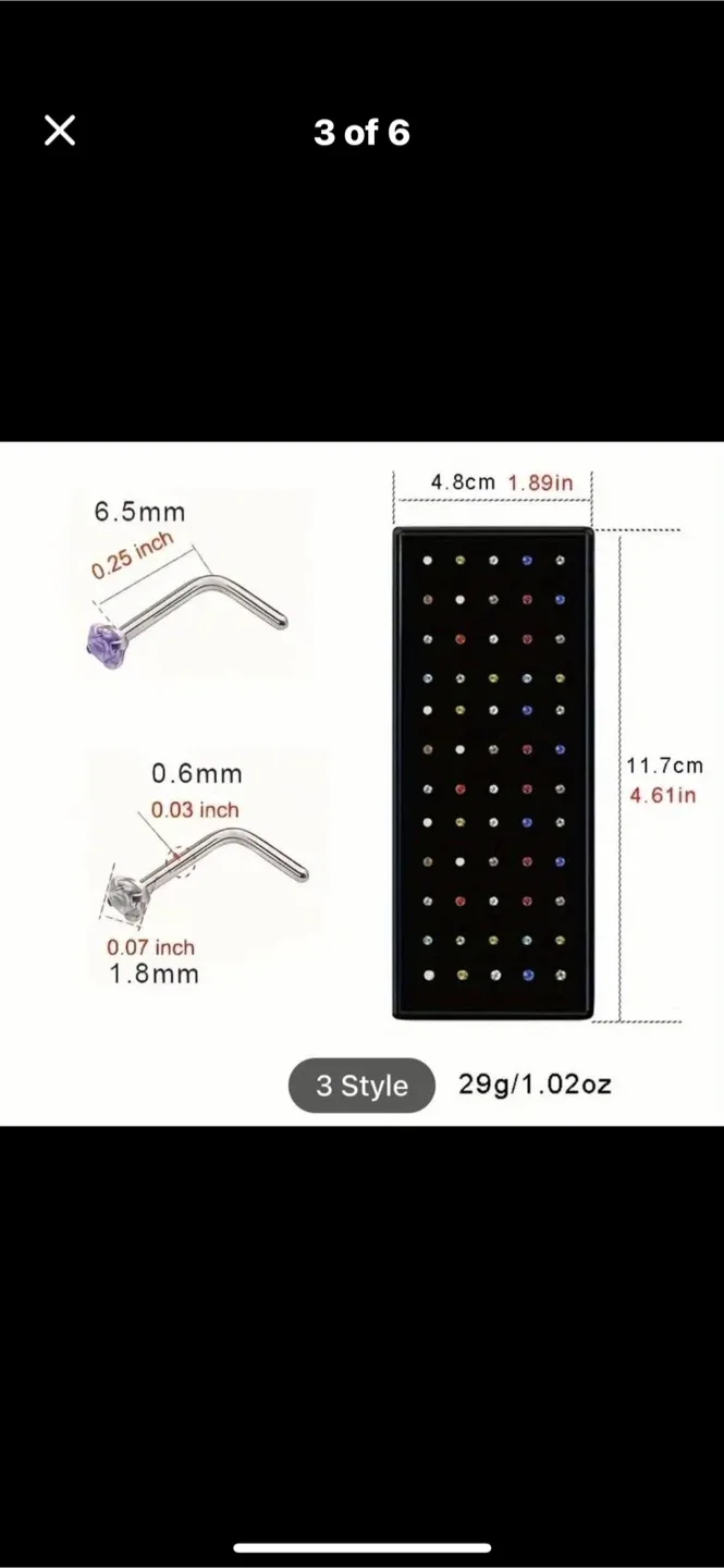 Nose Studs Set - Multi-Color image indicator(3)